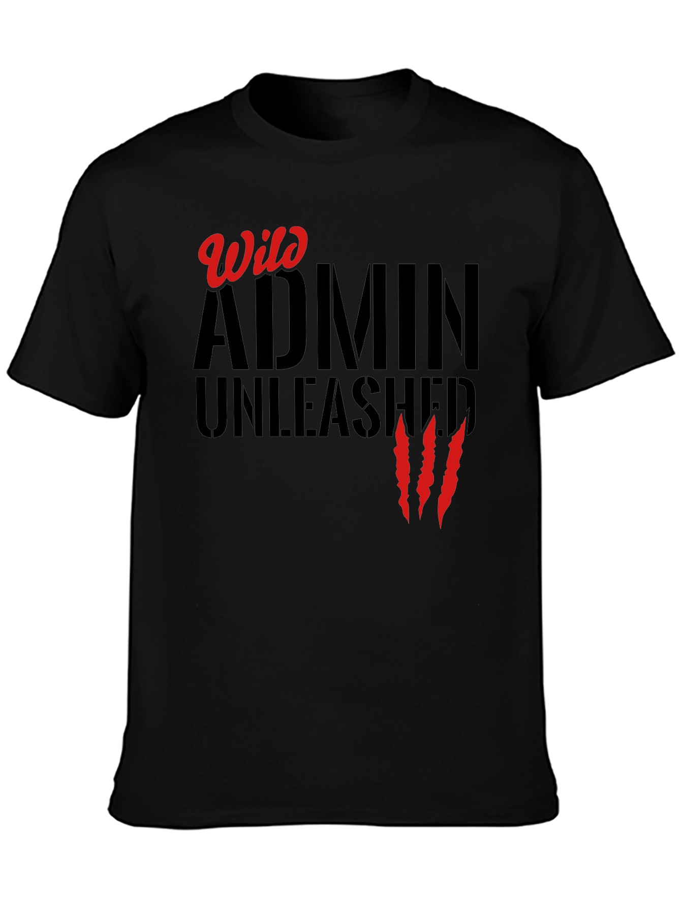 Wild Admin Unleashed Graphic Tee - Black Cotton T-Shirt