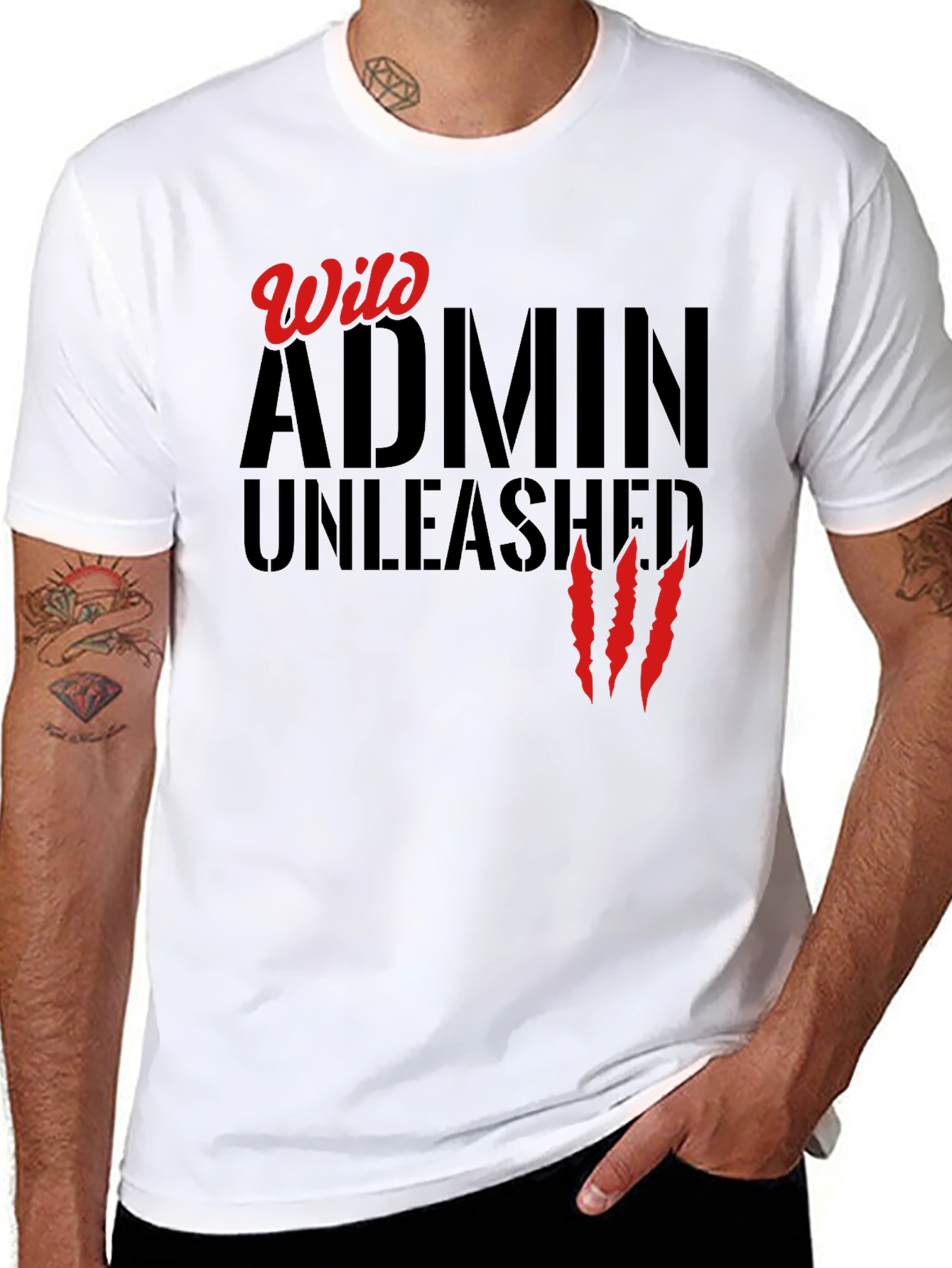 Wild Admin Unleashed Graphic Tee - Black Cotton T-Shirt