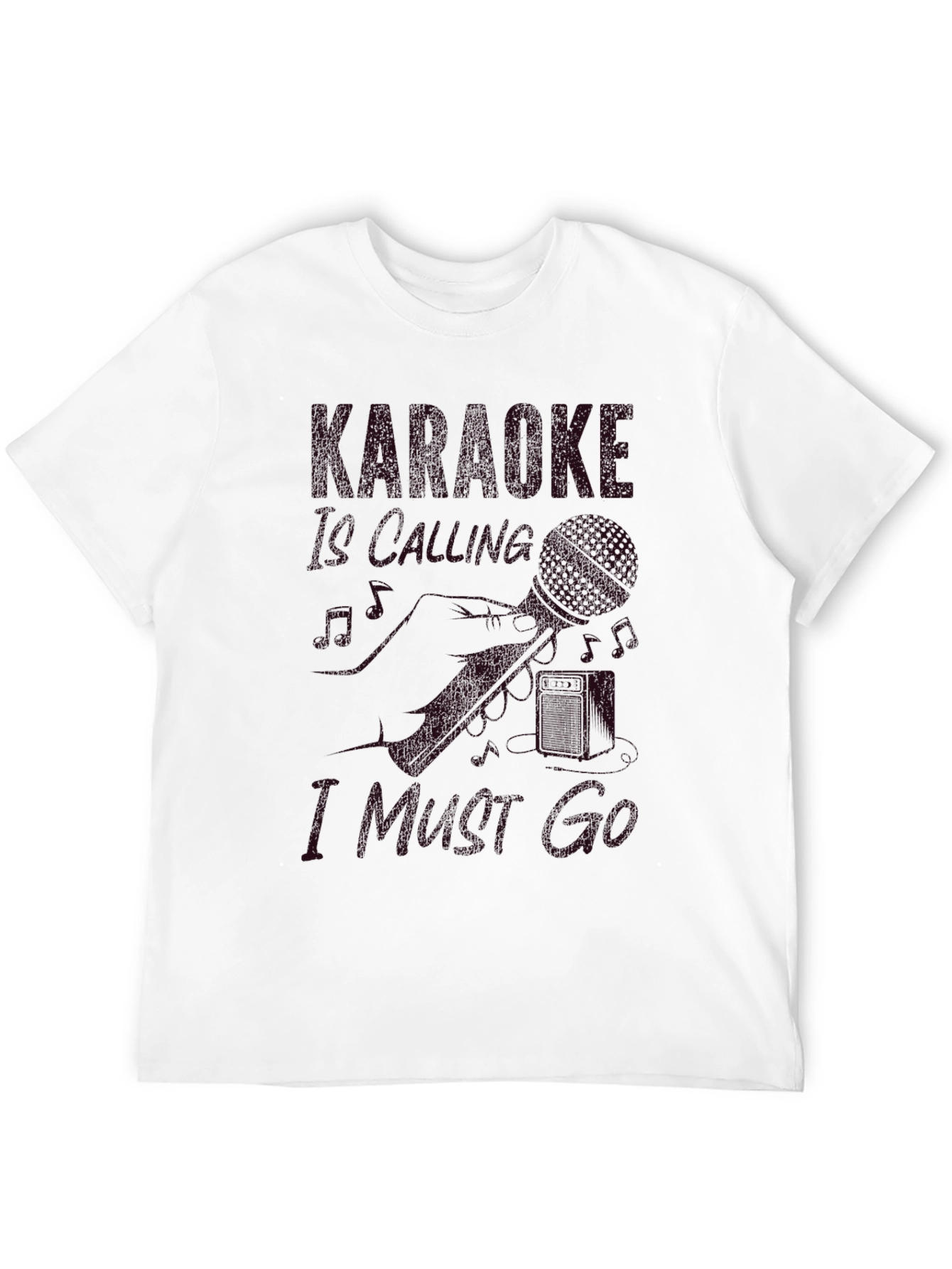 Karaoke Calling Mens Black T-Shirt