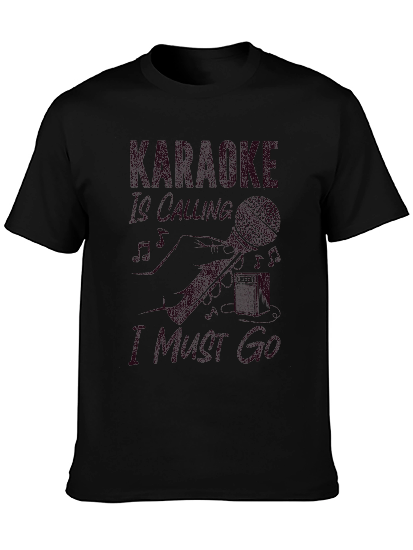 Karaoke Calling Mens Black T-Shirt