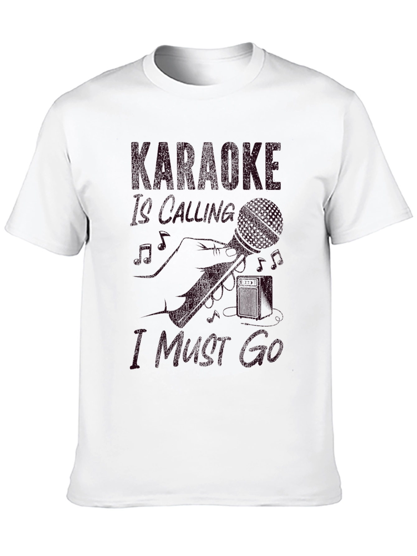 Karaoke Calling Mens Black T-Shirt