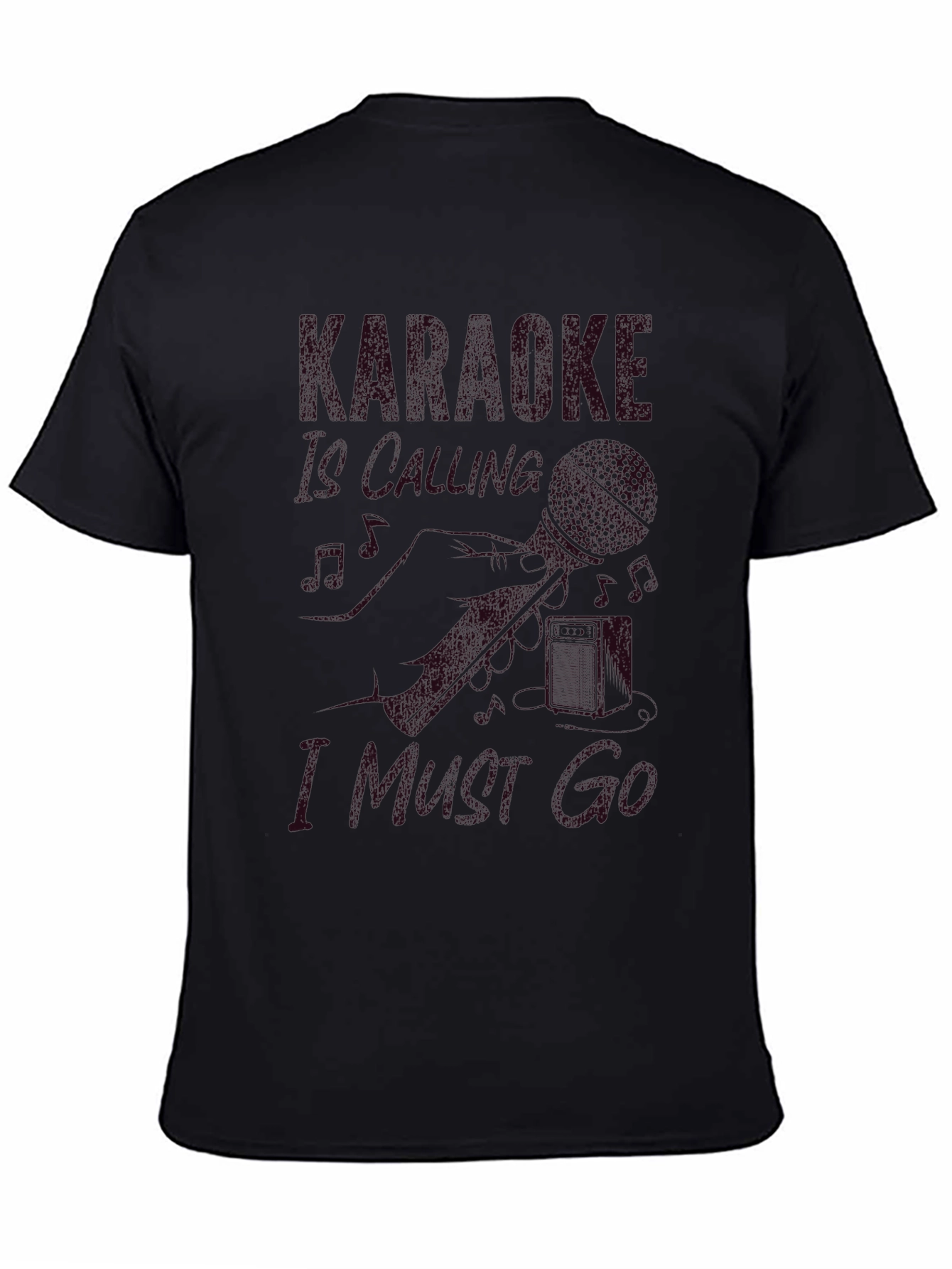 Karaoke Calling Mens Black T-Shirt