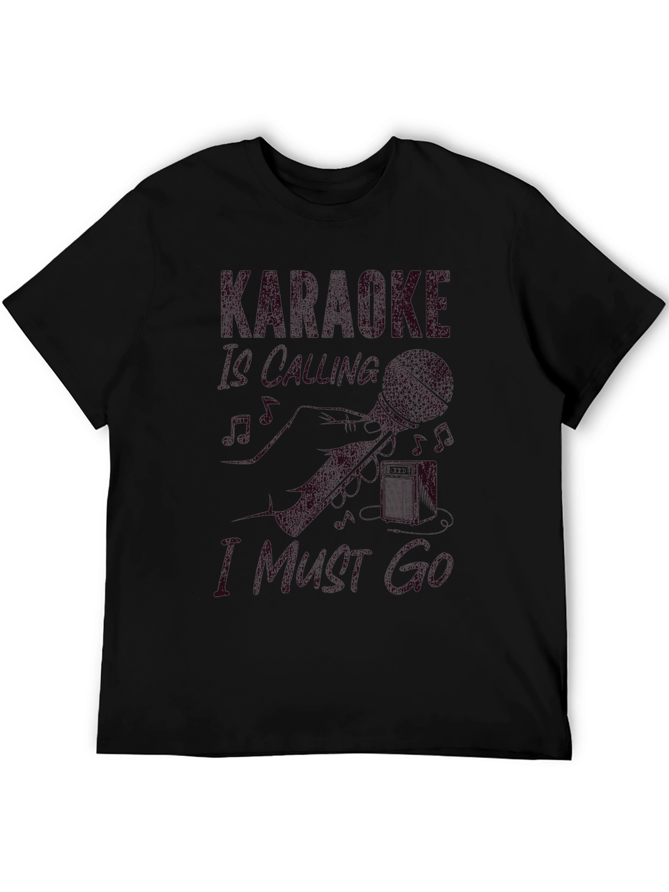 Karaoke Calling Mens Black T-Shirt