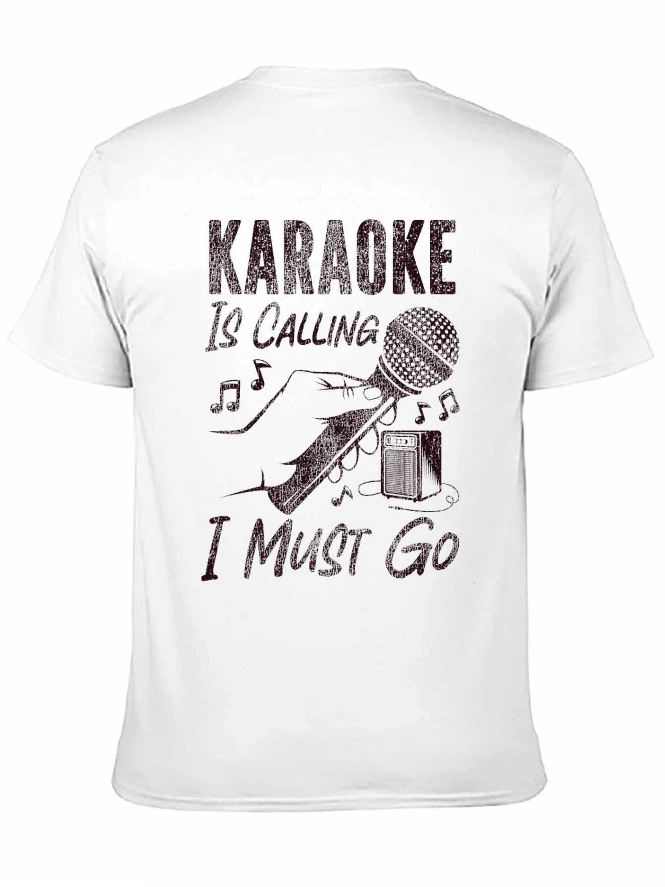 Karaoke Calling Mens Black T-Shirt