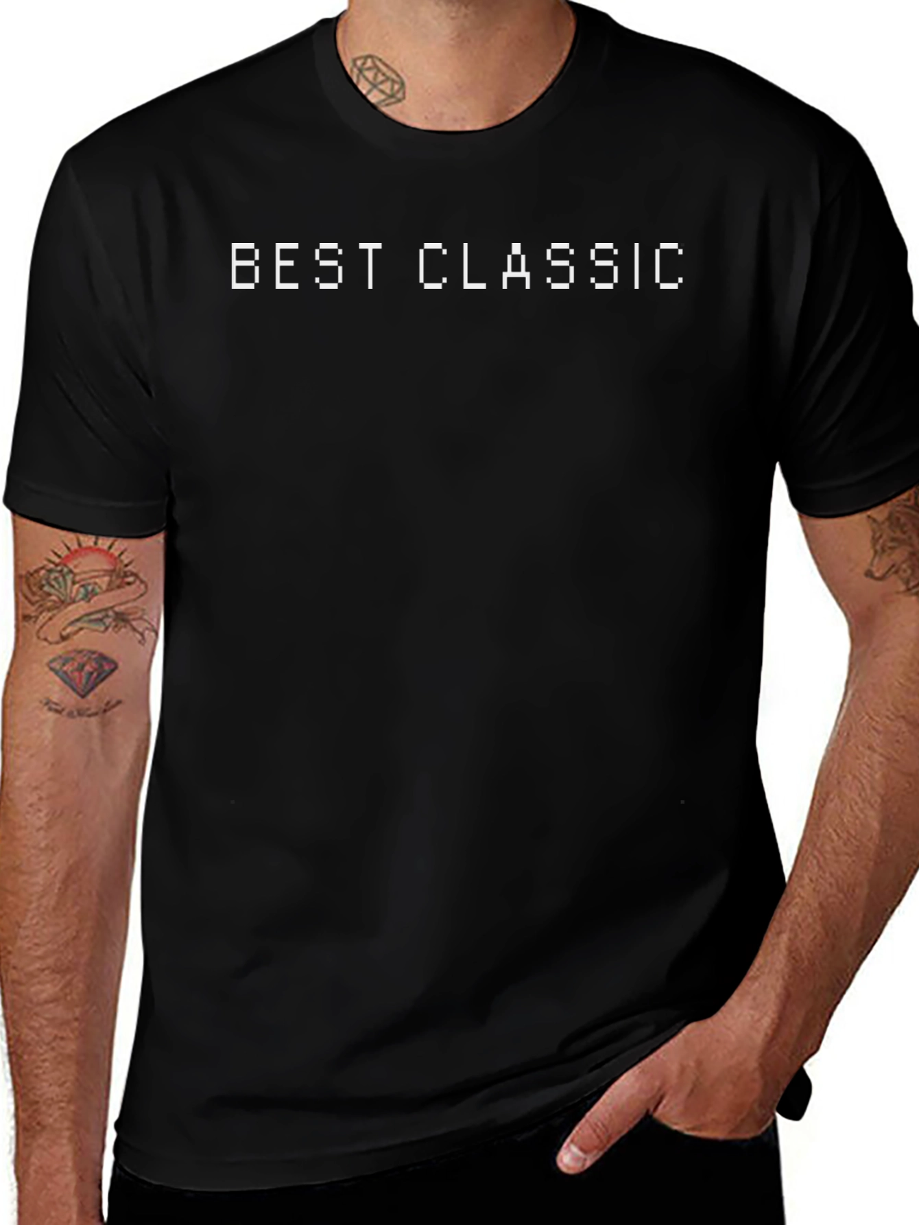 Best Classic Graphic Tee - Black Cotton Blend