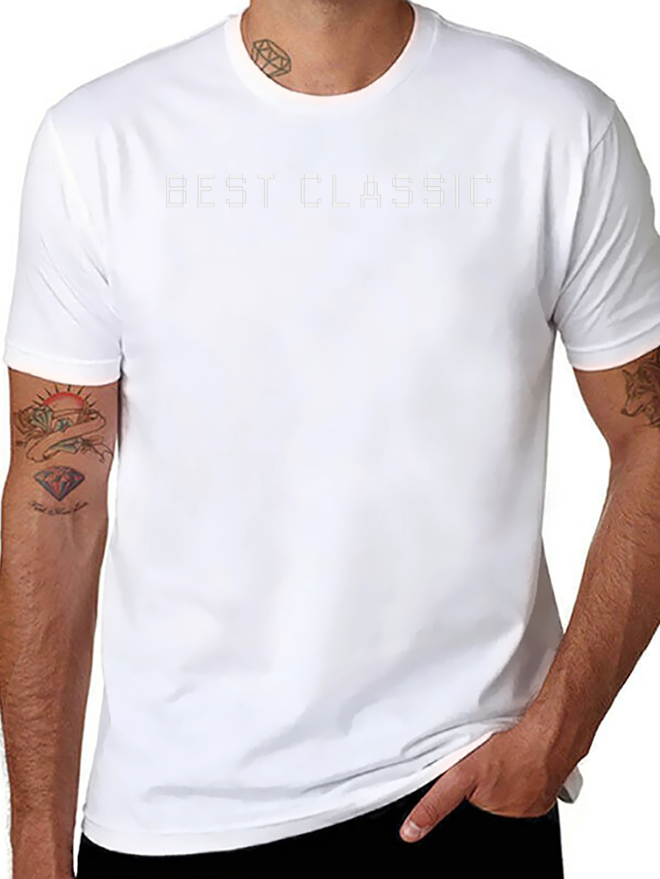 Best Classic Graphic Tee - Black Cotton Blend