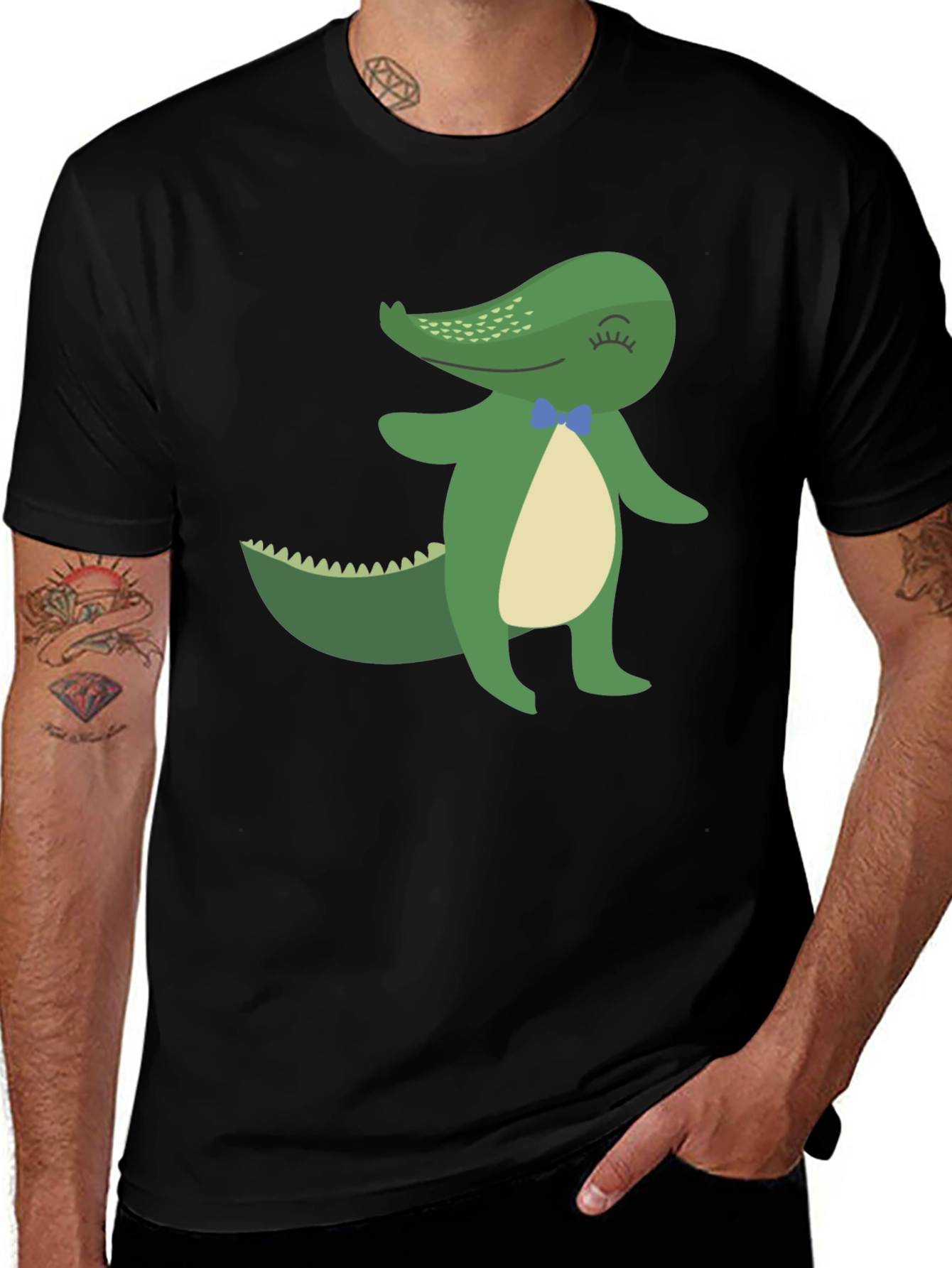 Cool Alligator Graphic Tee - Black