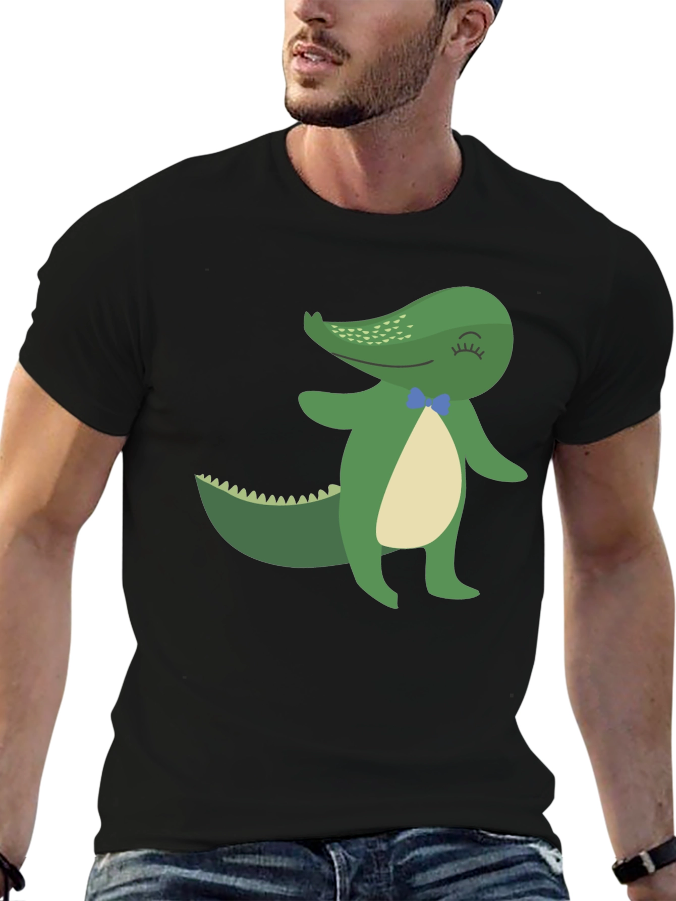 Cool Alligator Graphic Tee - Black