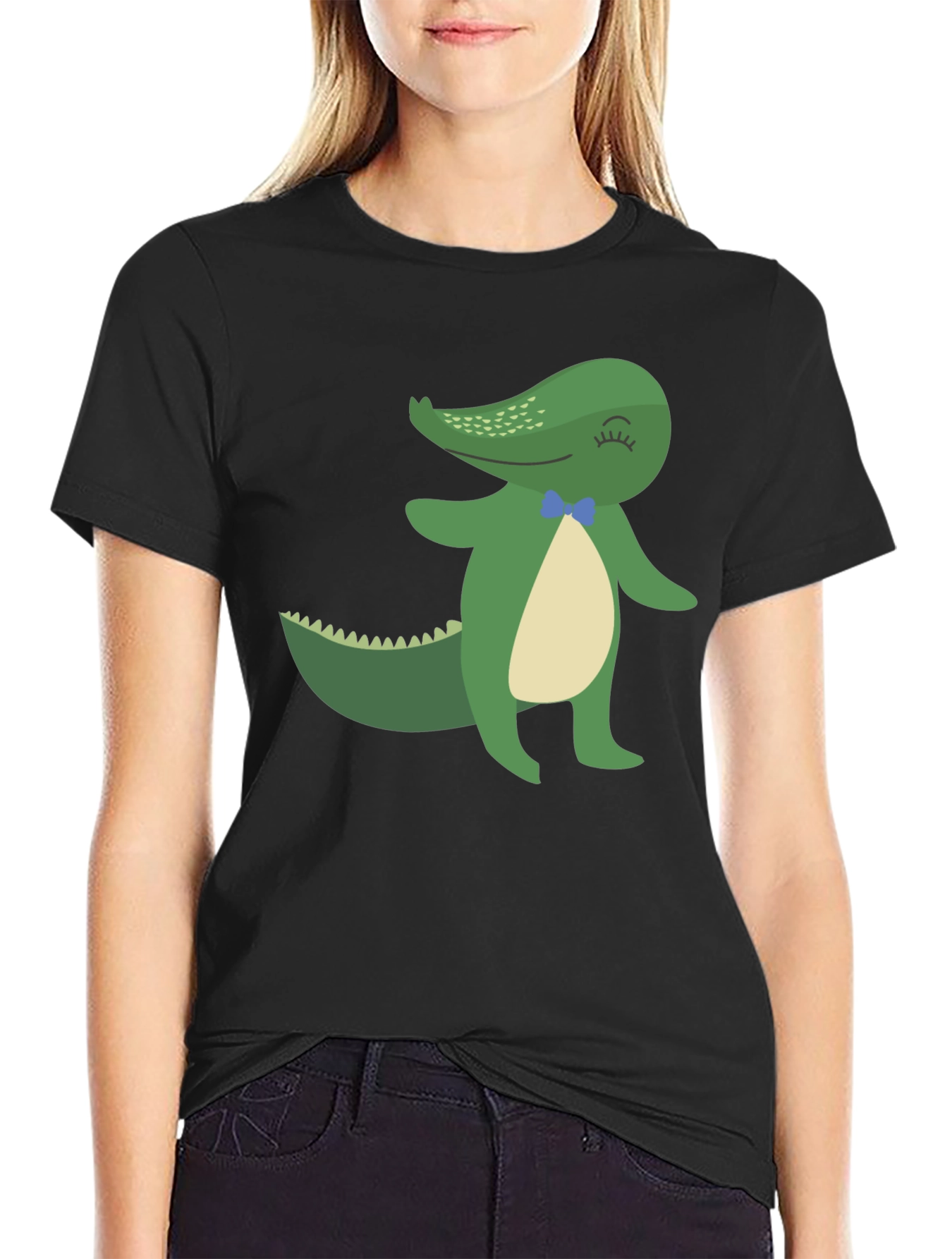 Cool Alligator Graphic Tee - Black