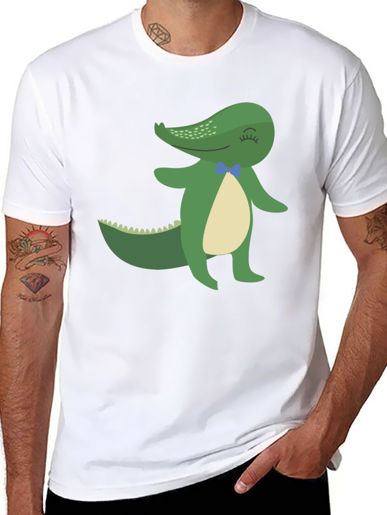 Cool Alligator Graphic Tee - Black