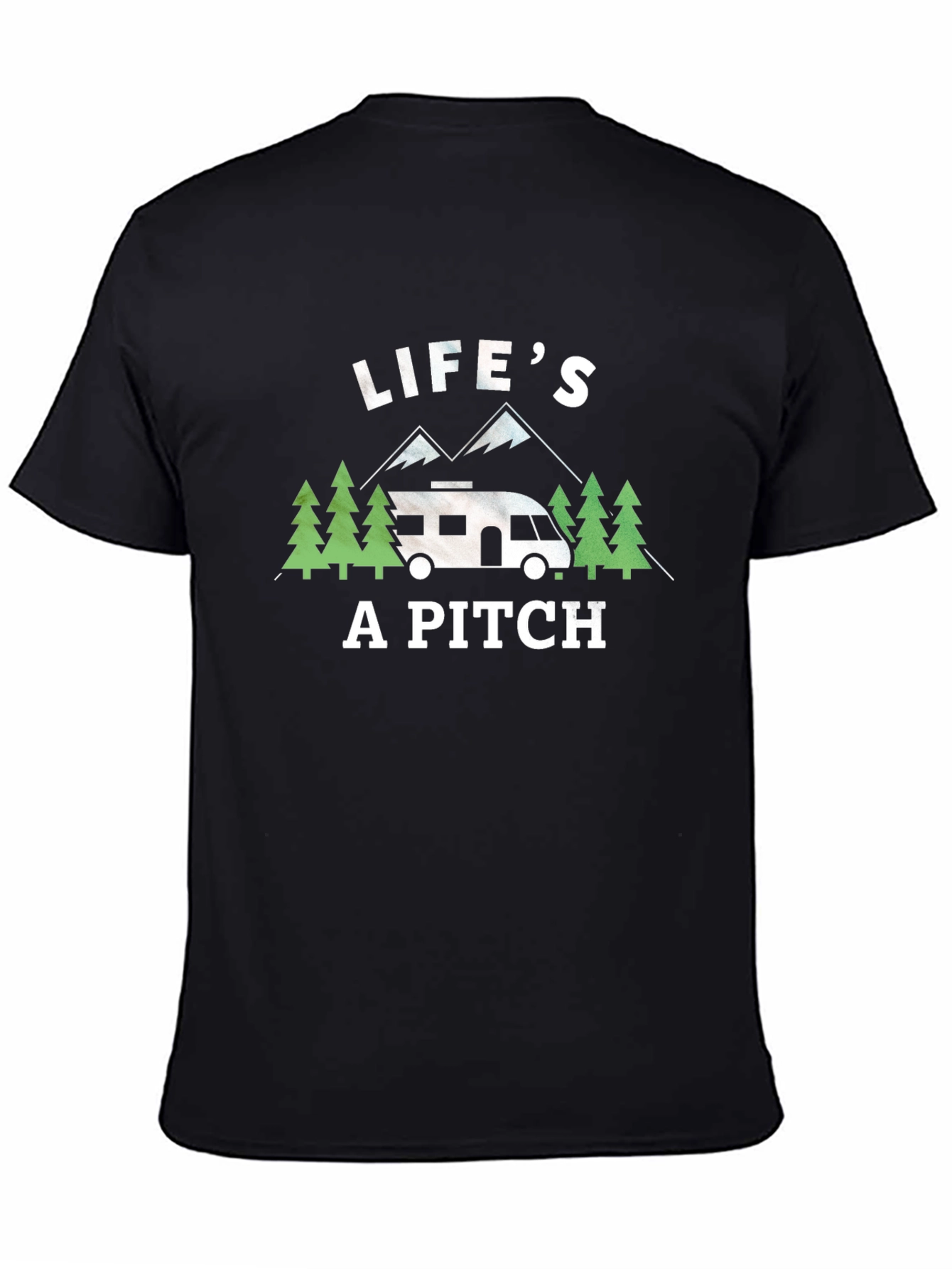 Lifes a Pitch Camping RV Graphic T-Shirt