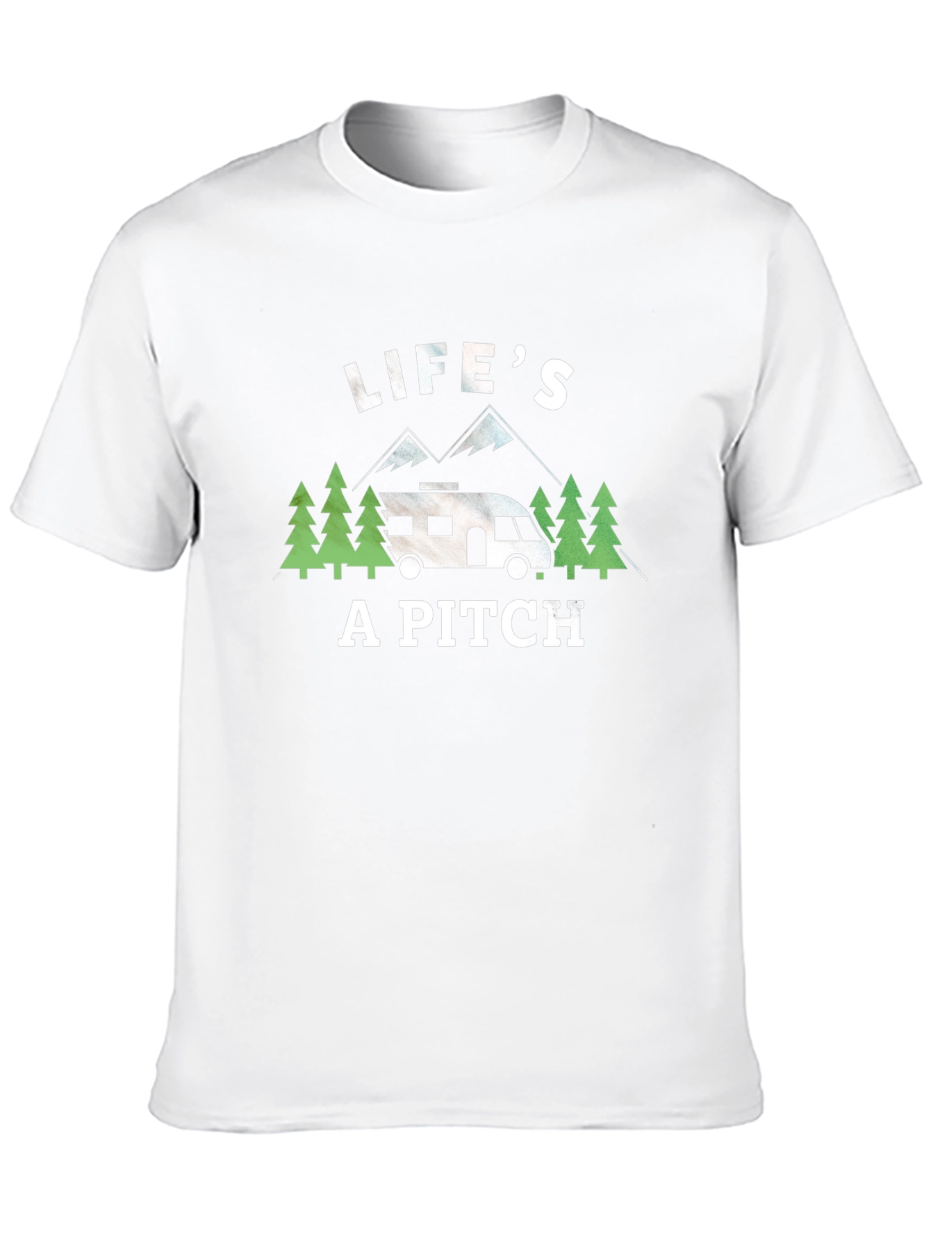 Lifes a Pitch Camping RV Graphic T-Shirt