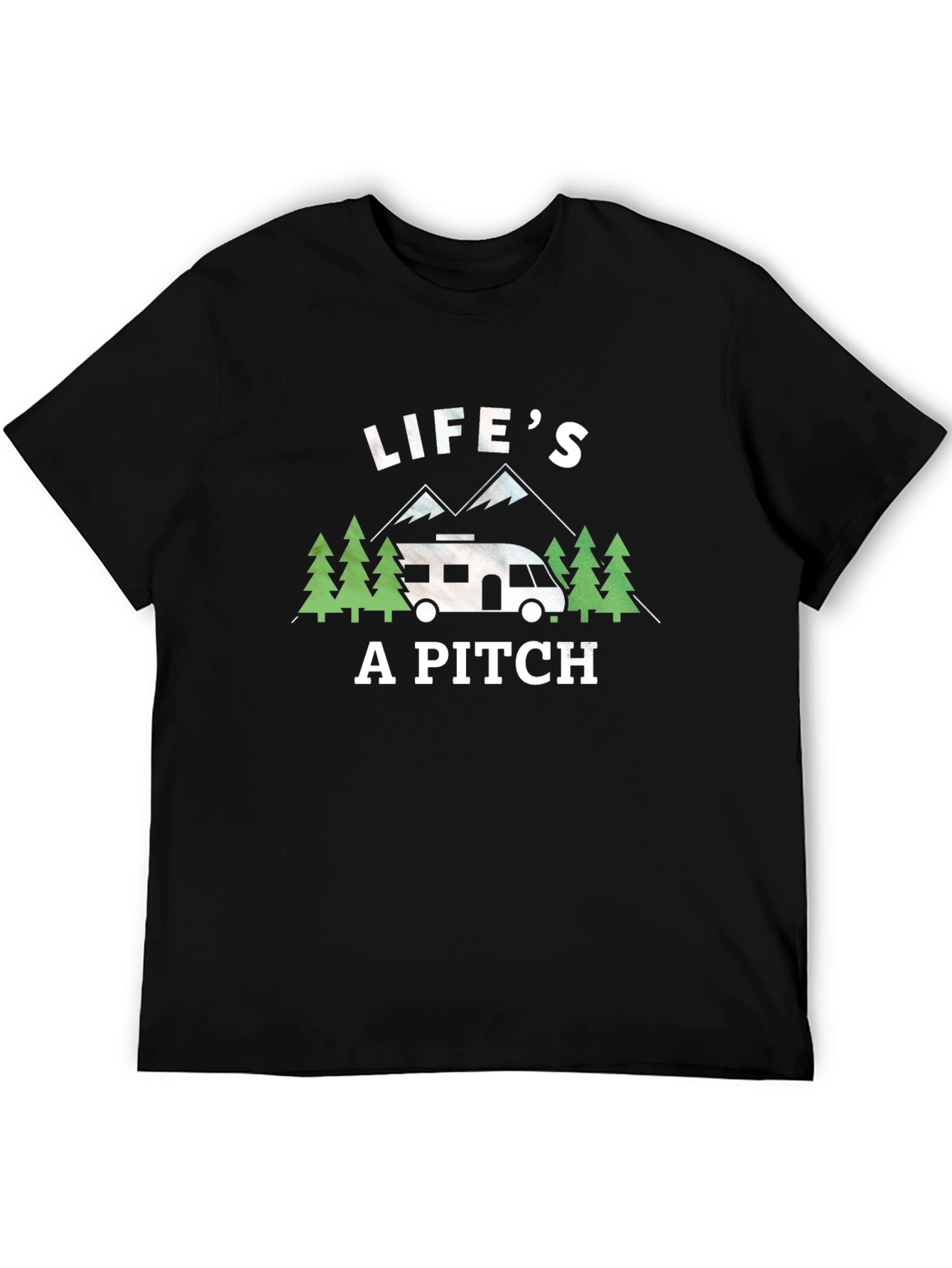 Lifes a Pitch Camping RV Graphic T-Shirt
