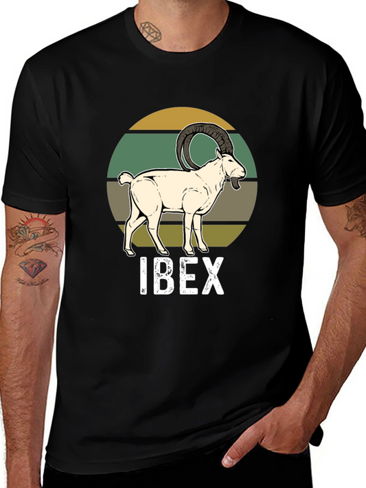 Ibex Graphic Tee - Retro Animal Print T-Shirt