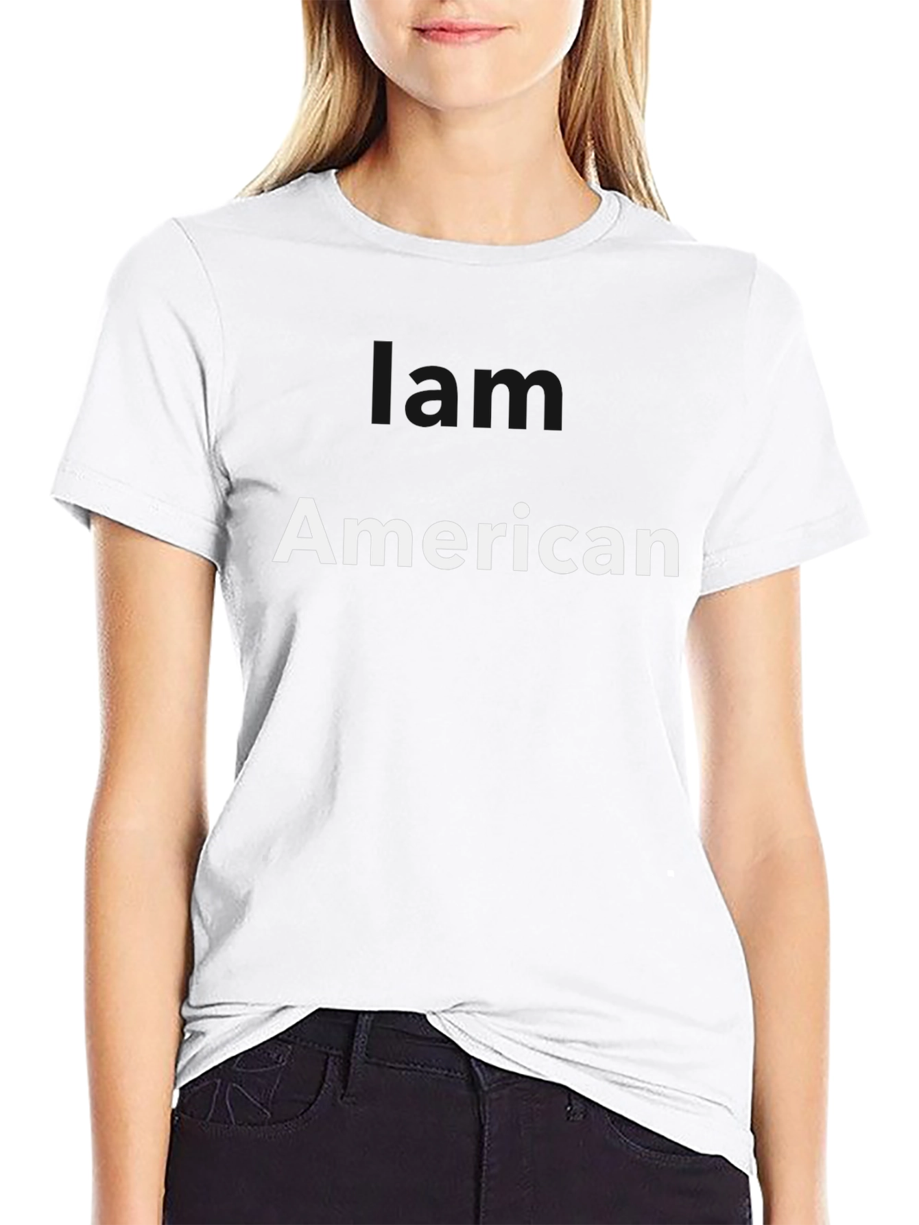 American T-Shirt - Black Cotton Blend - Patriotic Tee