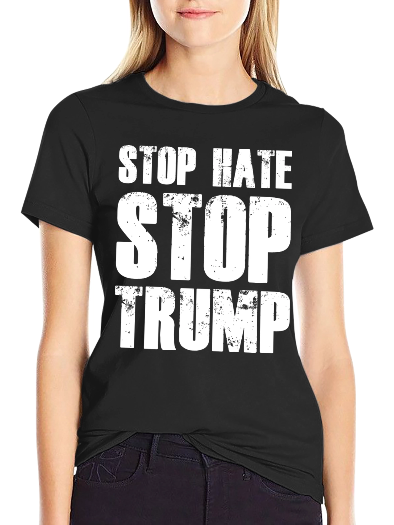 Stop Hate Stop Trump Black T-Shirt