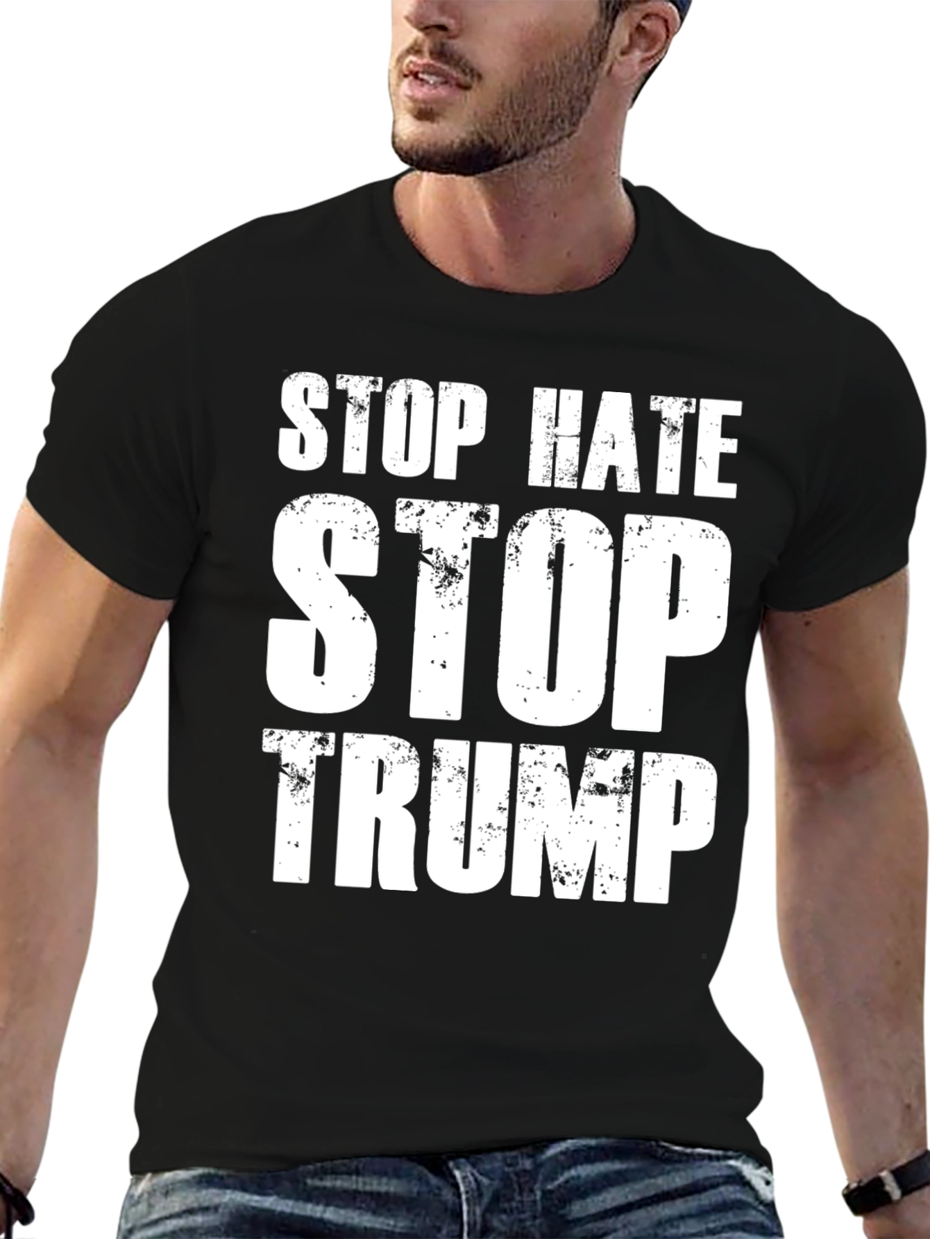 Stop Hate Stop Trump Black T-Shirt