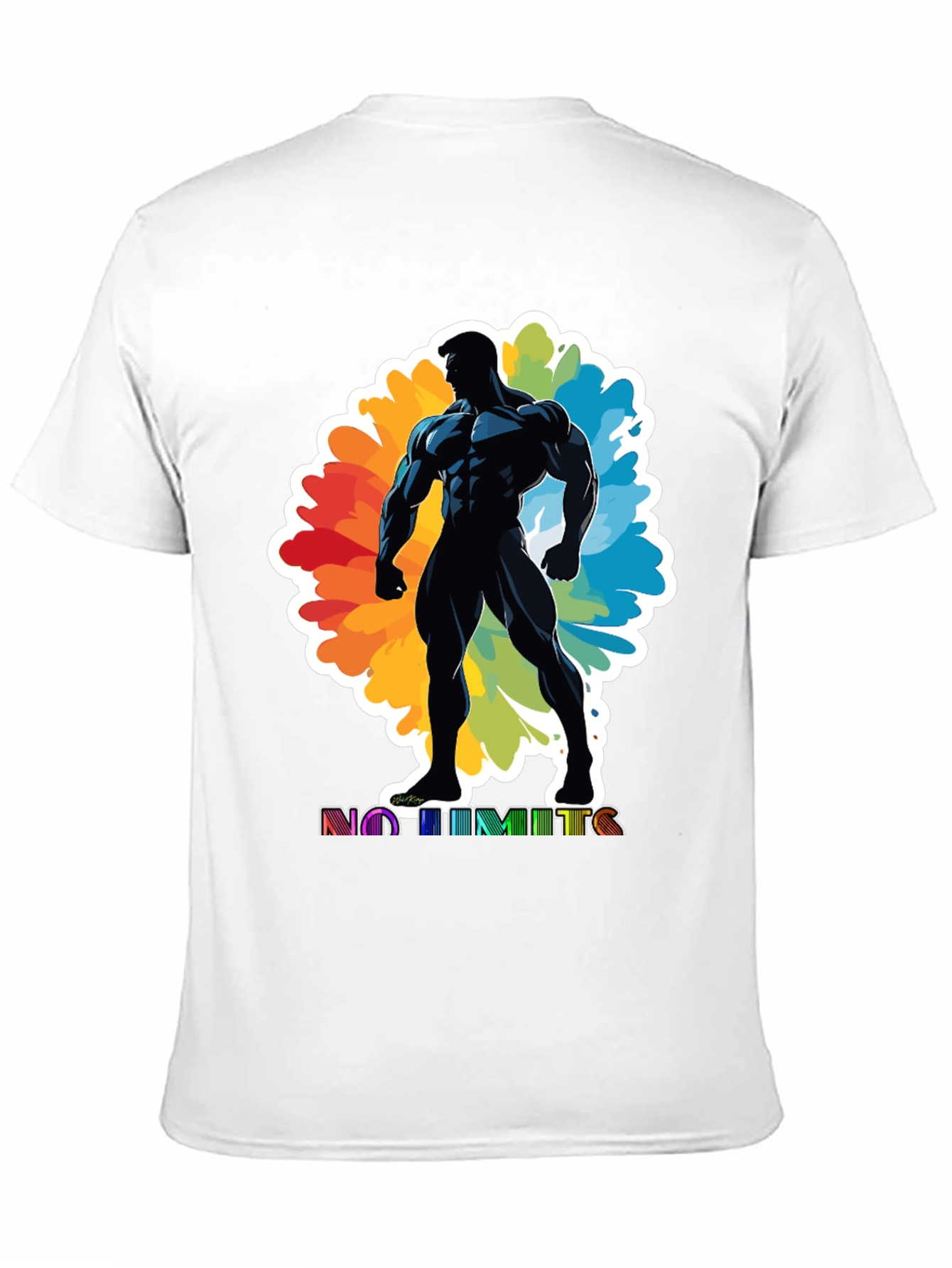 No Limits Graphic Tee: Black Muscle Man Design