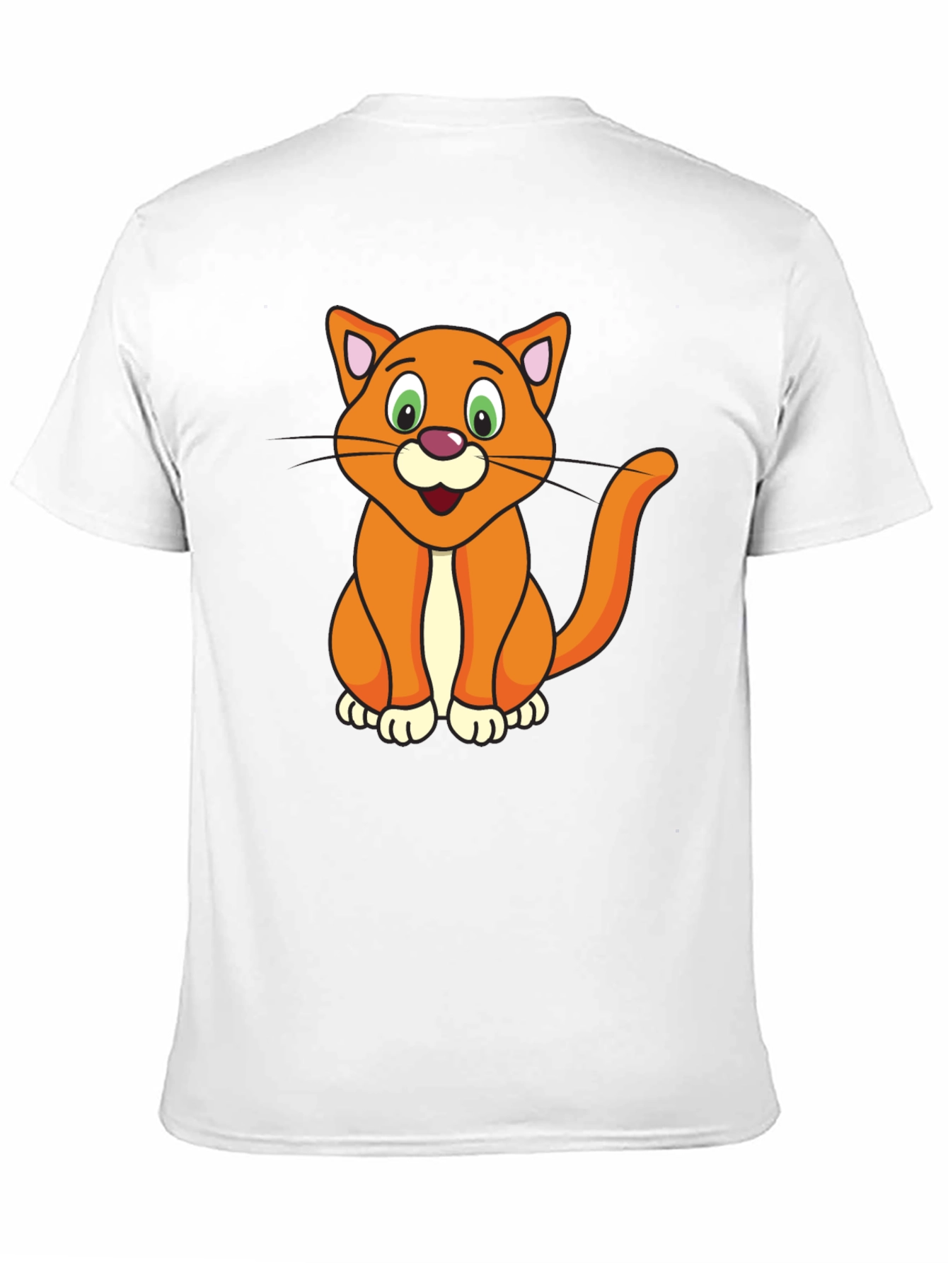 Cartoon Cat Graphic Black T-Shirt