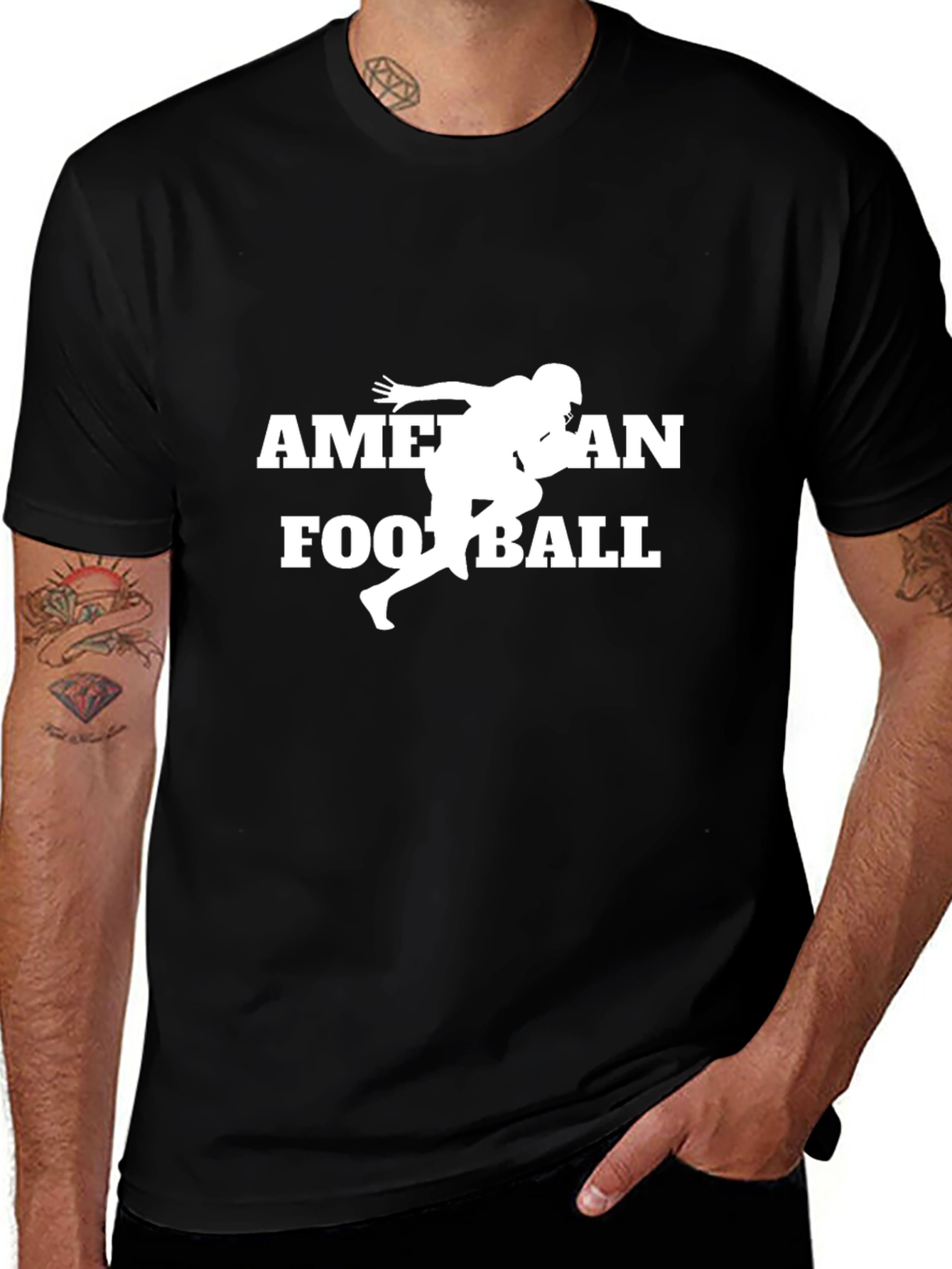 American Football Graphic T-Shirt - Black