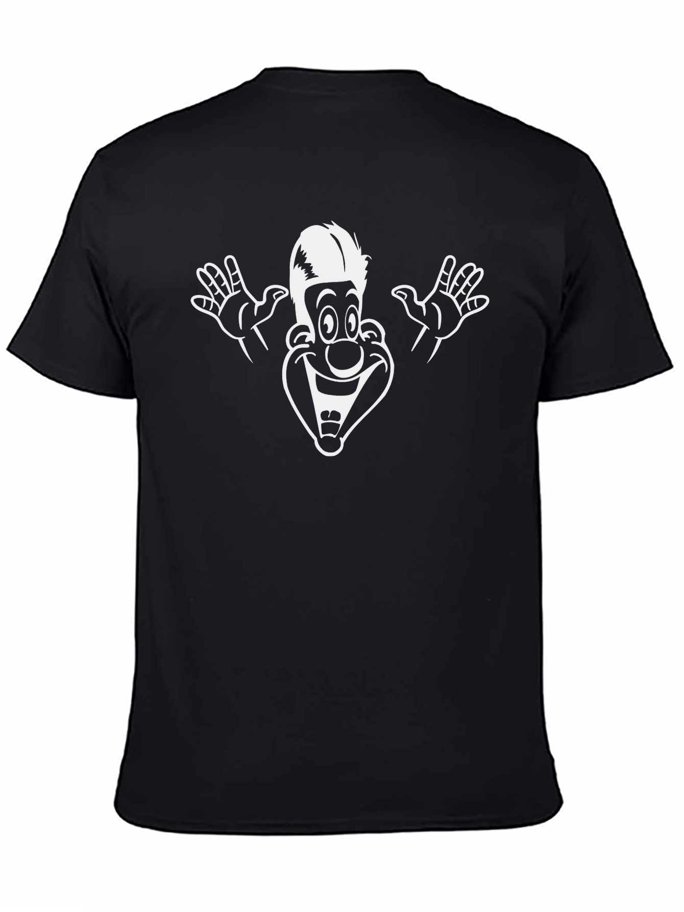 Funny Cartoon Graphic Tee - Black Cotton T-Shirt