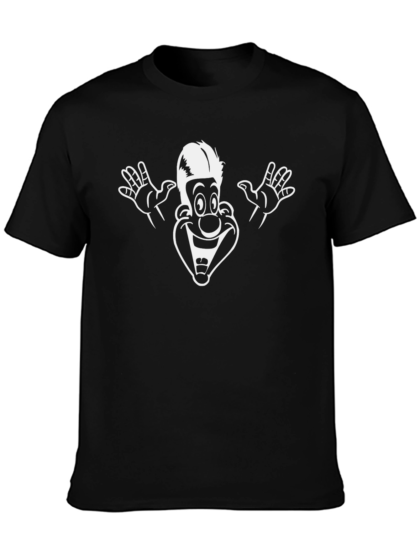 Funny Cartoon Graphic Tee - Black Cotton T-Shirt