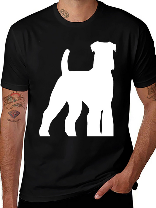 Dog Silhouette Graphic Tee - Stylish Black T-Shirt