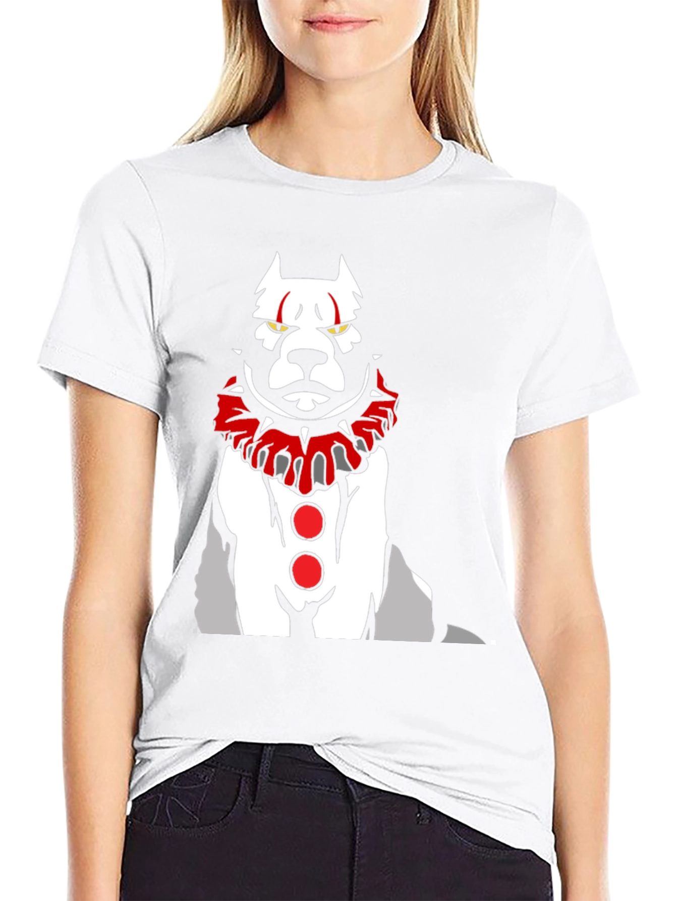 Scary Clown Dog Graphic T-Shirt