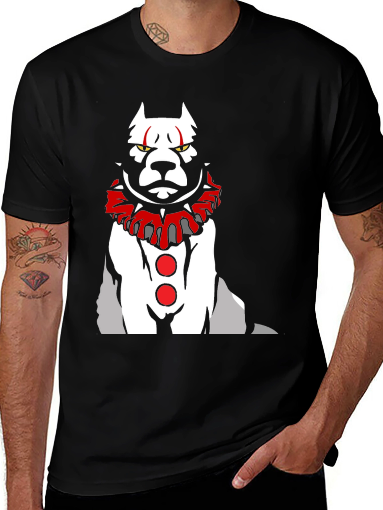 Scary Clown Dog Graphic T-Shirt