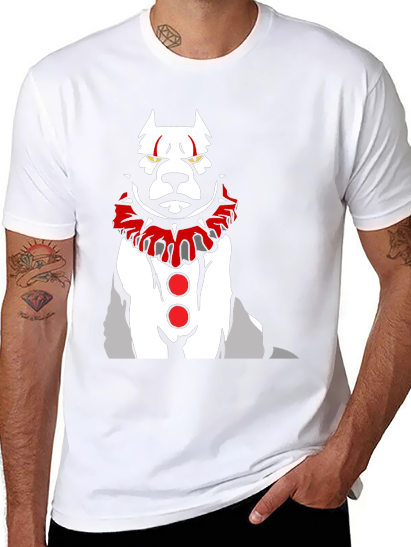 Scary Clown Dog Graphic T-Shirt