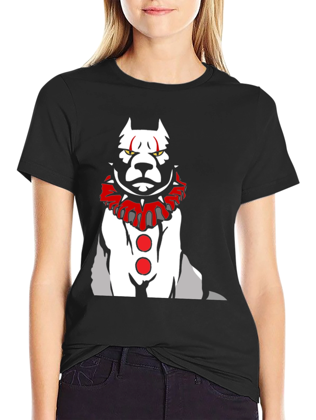 Scary Clown Dog Graphic T-Shirt