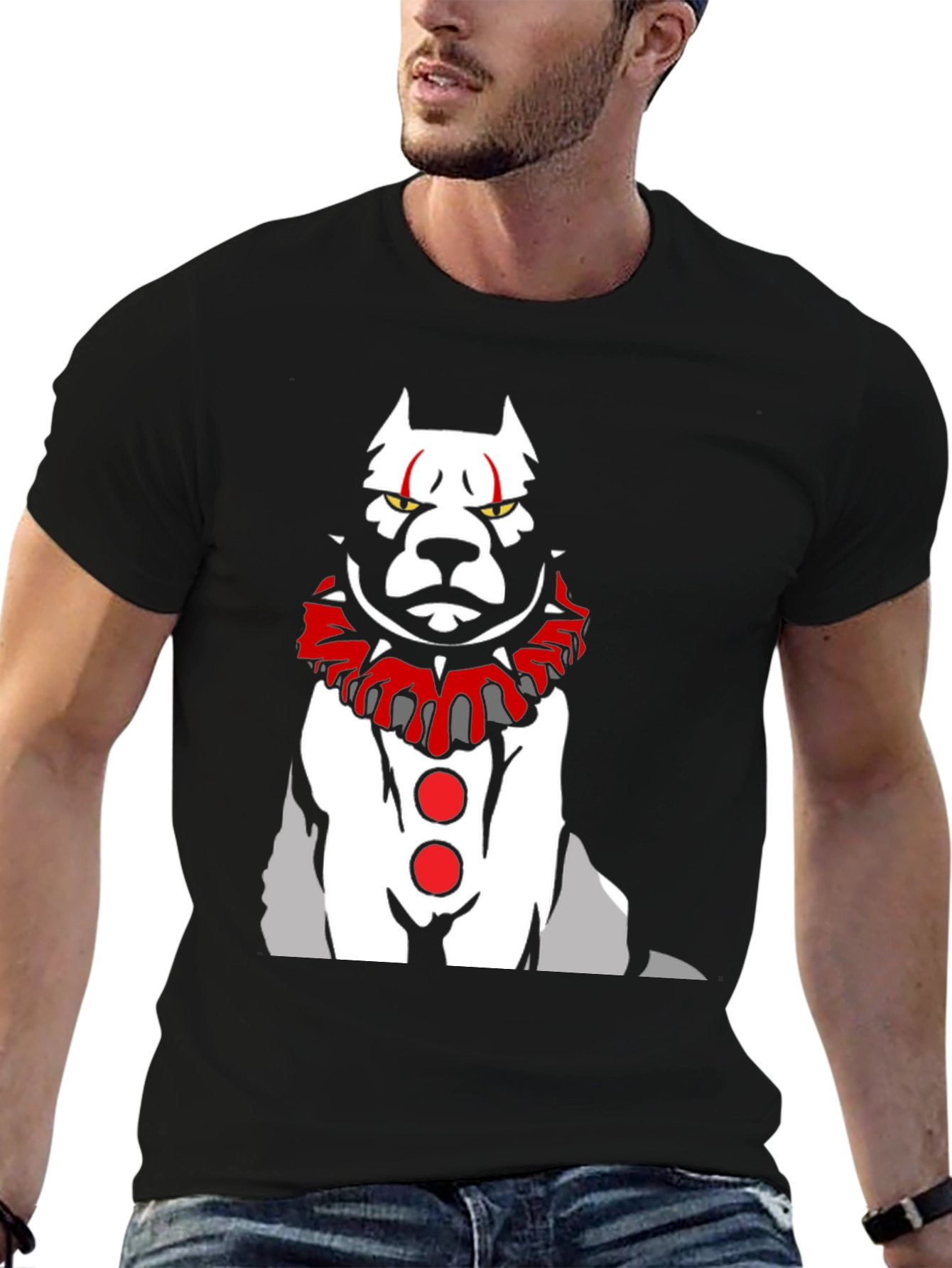 Scary Clown Dog Graphic T-Shirt