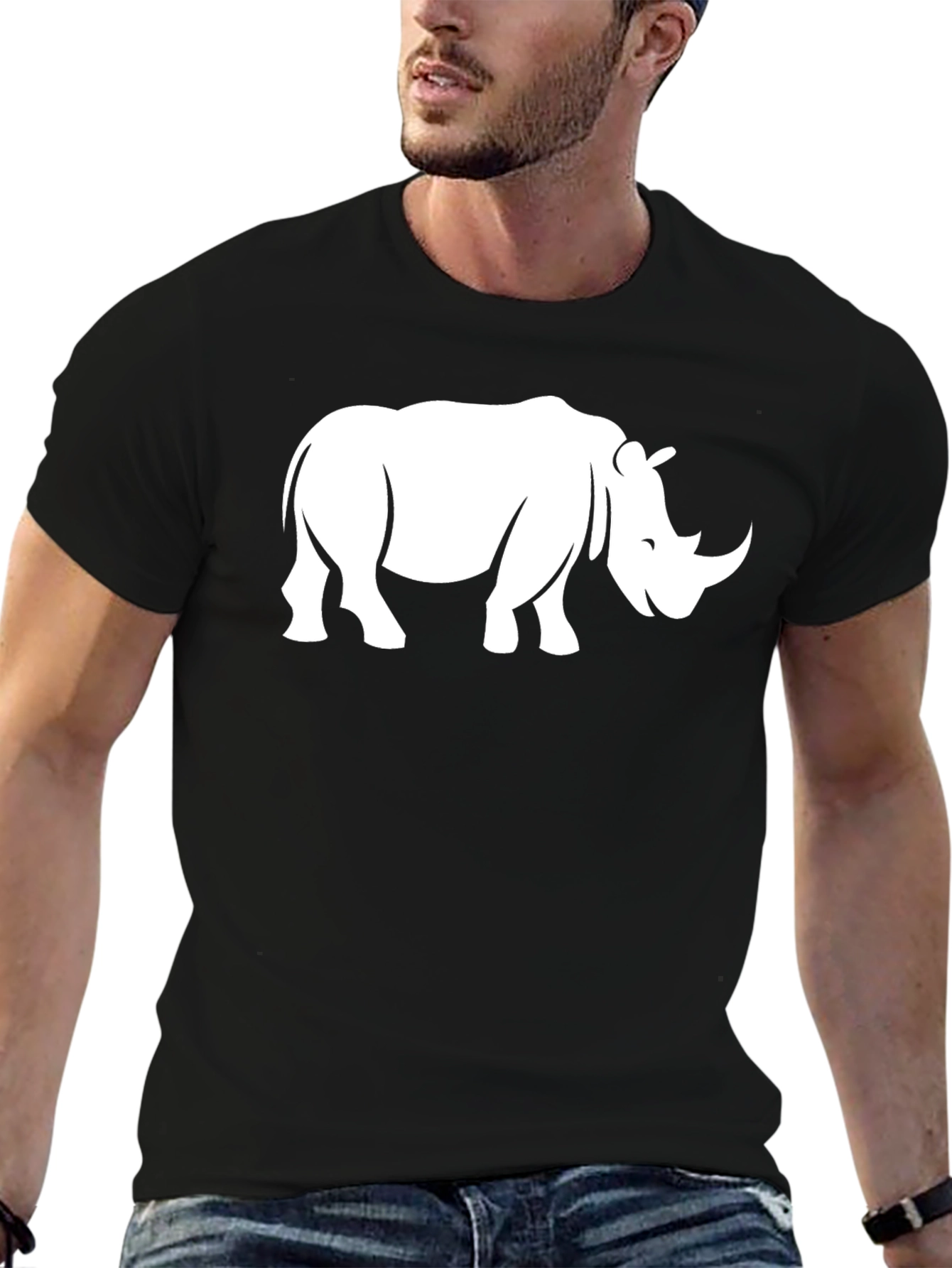 Rhino Graphic Tee - Classic Black Cotton