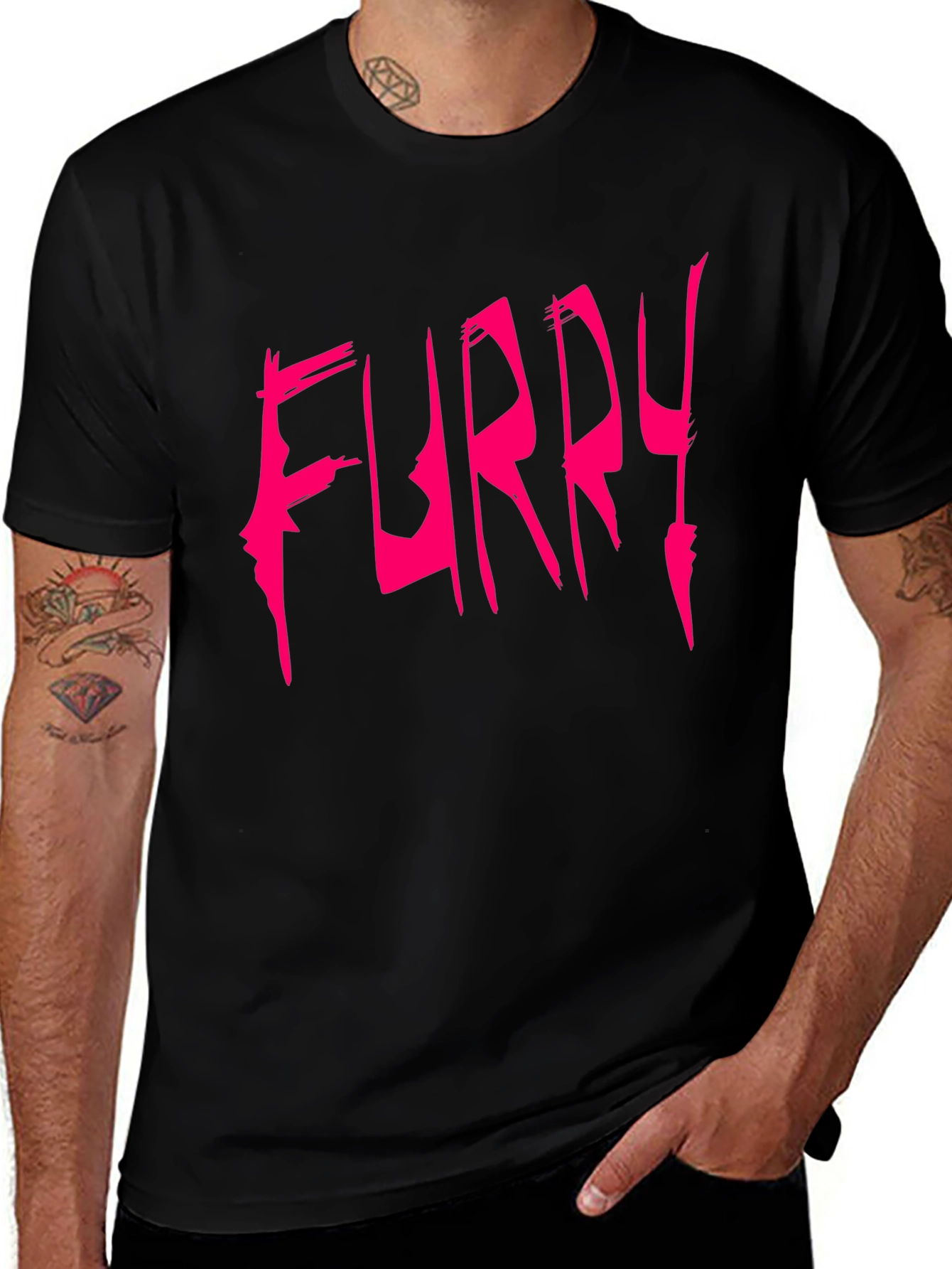 Furry Graphic Tee - Bold Statement Shirt