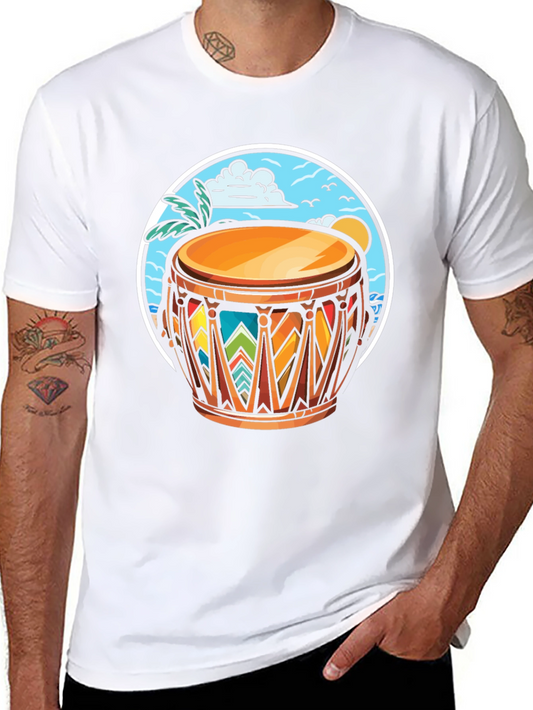Island Drum Graphic Tee - Beach Vibes