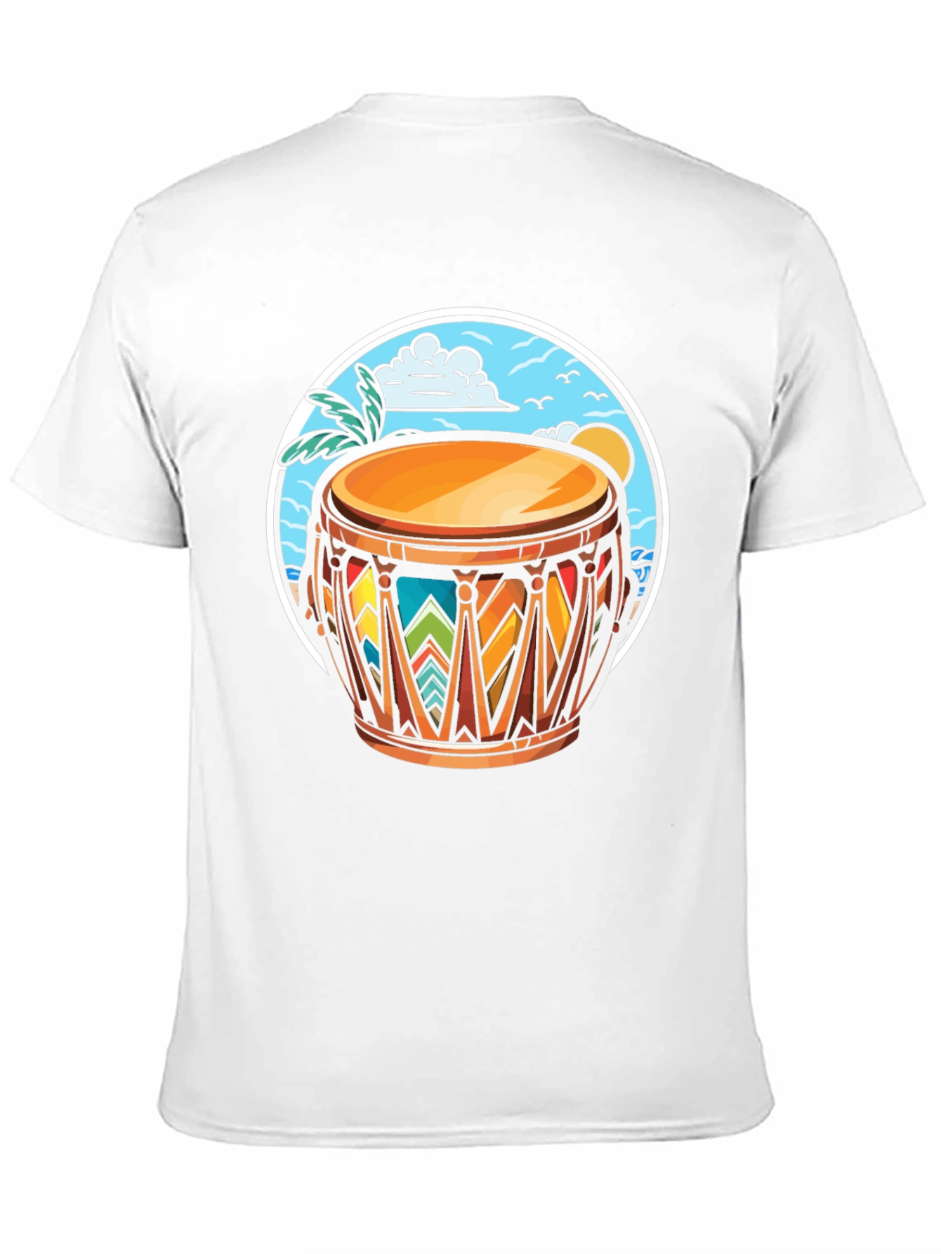 Island Drum Graphic Tee - Beach Vibes