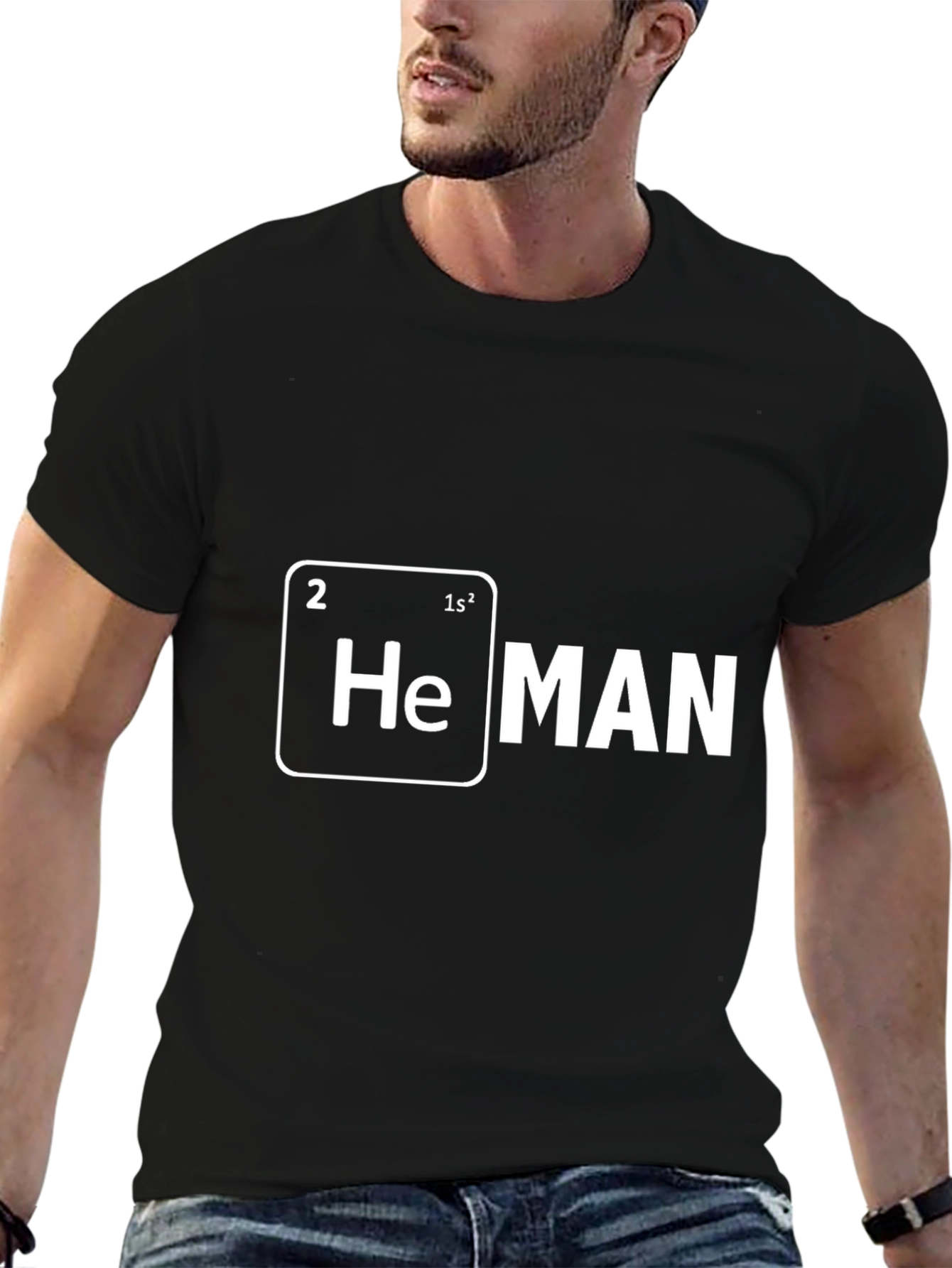 He MAN Periodic Table T-Shirt Funny Science Tee