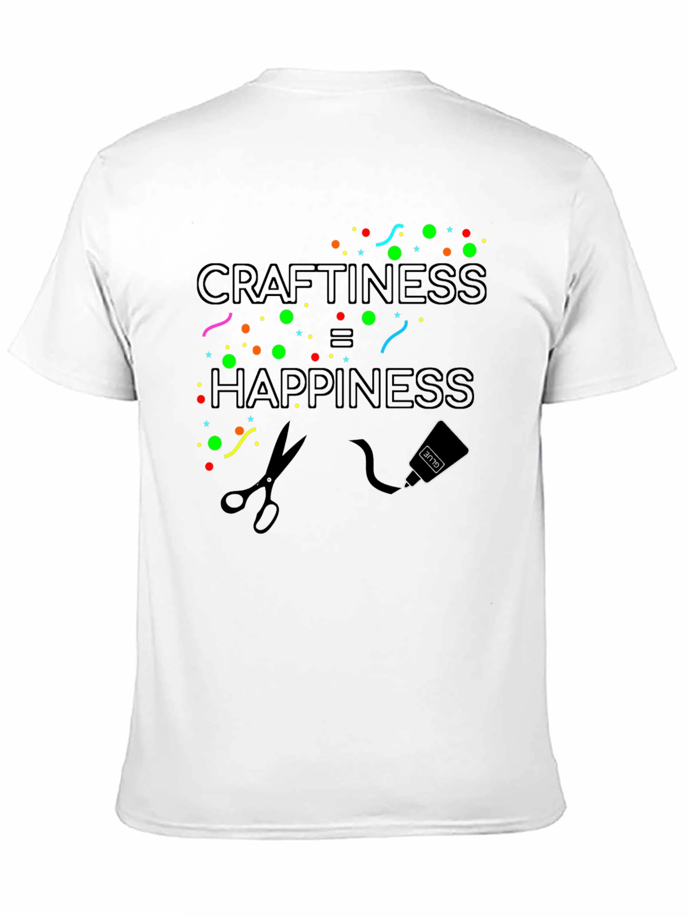 Craftiness Equals Happiness Black Graphic Tee Shirt
