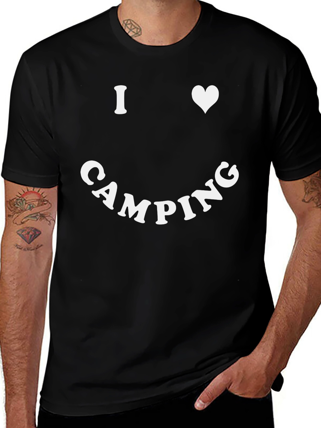 I Love Camping T-Shirt - Black Cotton Tee