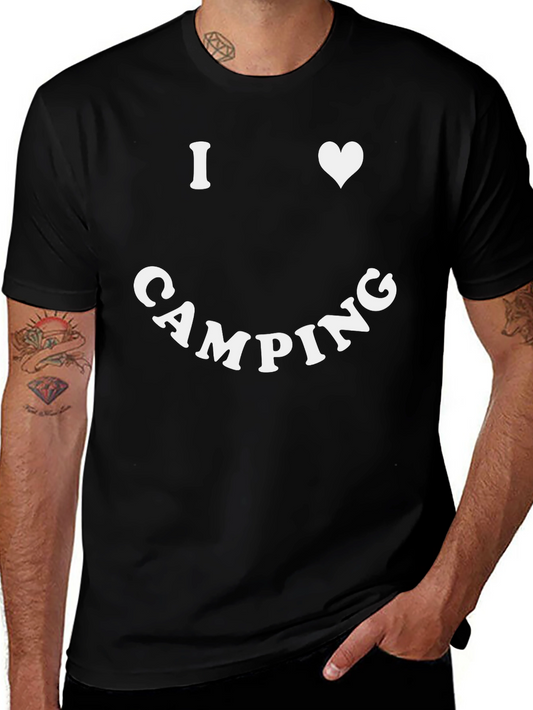 I Love Camping T-Shirt - Black Cotton Tee