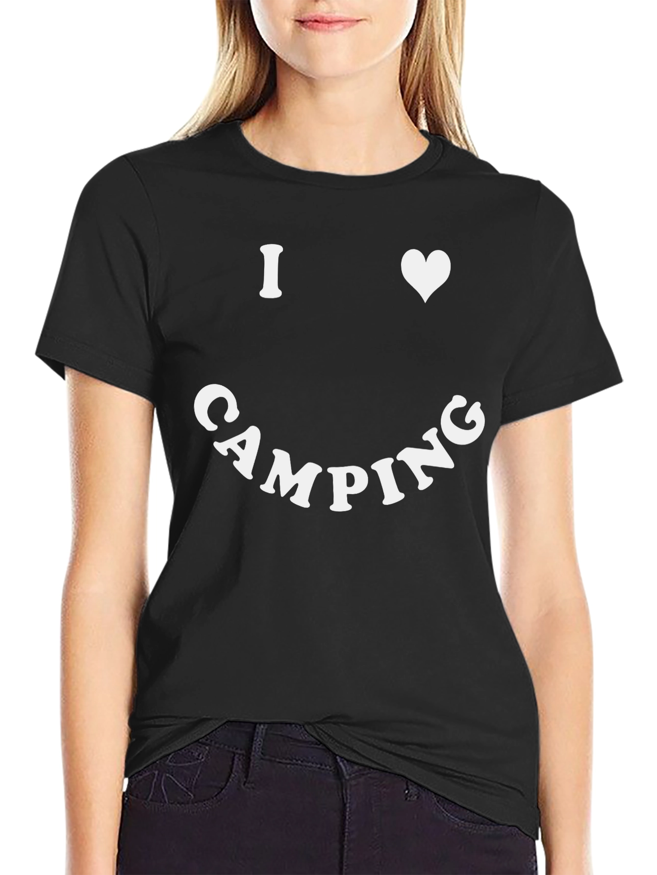 I Love Camping T-Shirt - Black Cotton Tee