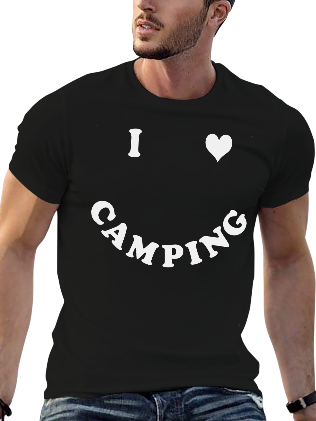 I Love Camping T-Shirt - Black Cotton Tee