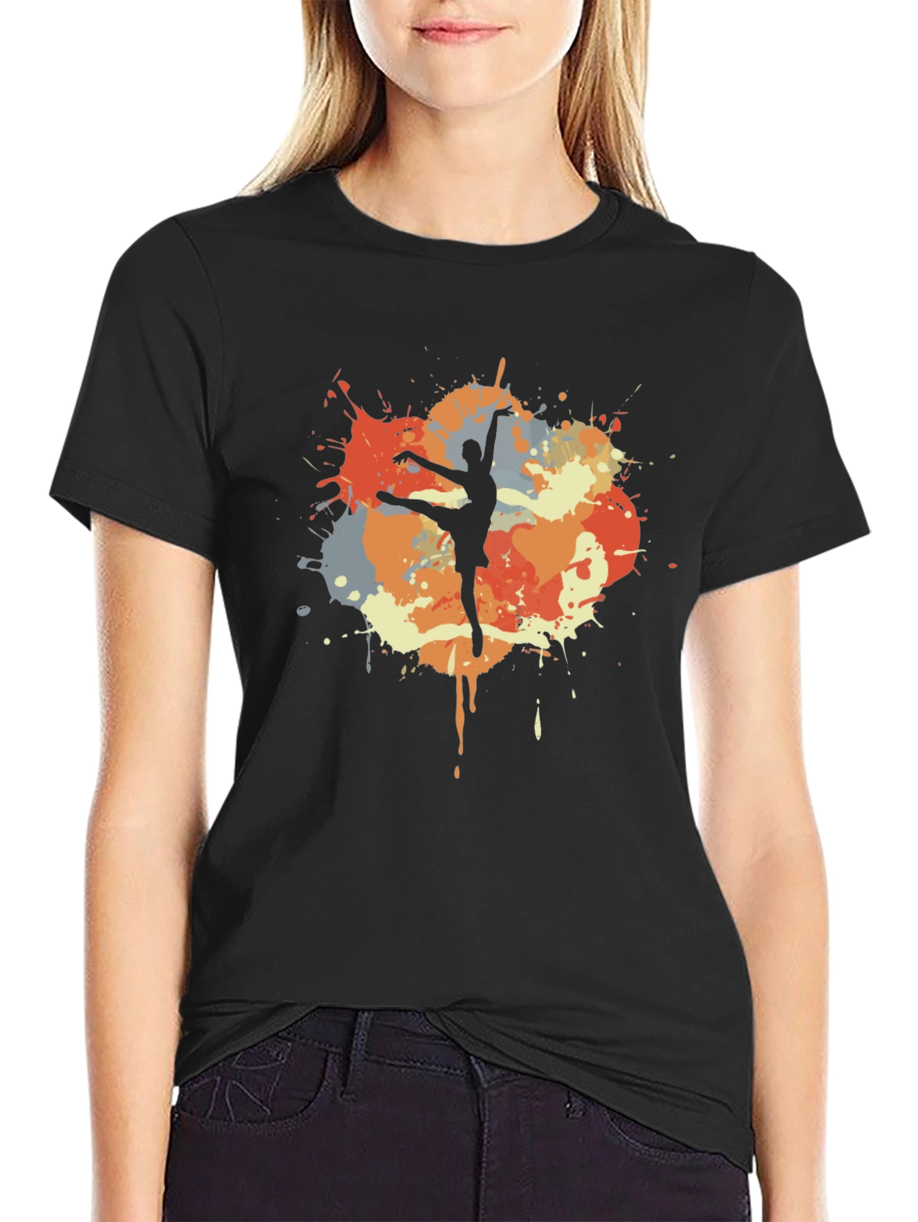 Ballet Dancer T-Shirt - Artistic Splash Design