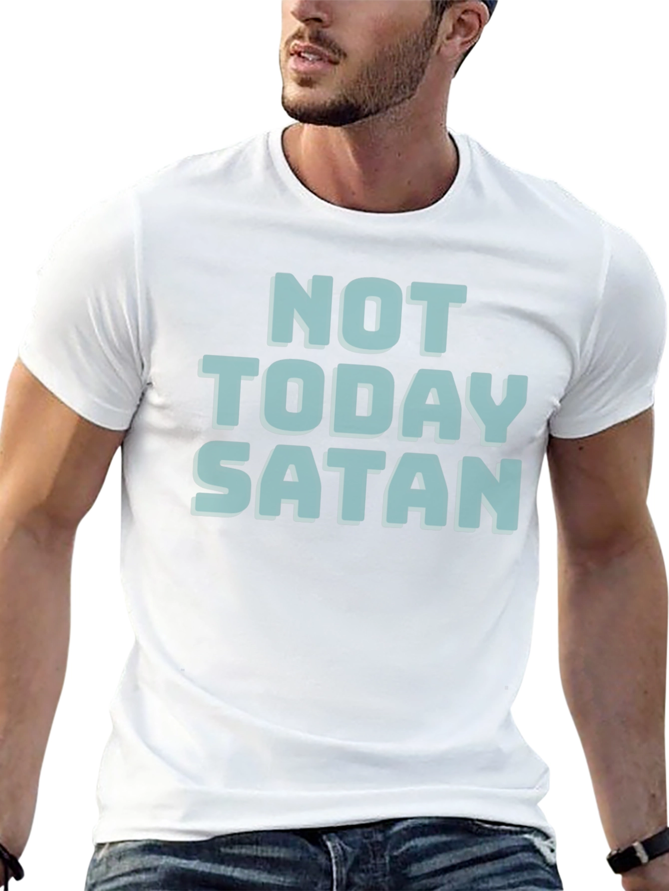 Not Today Satan T-Shirt - Black Cotton Tee