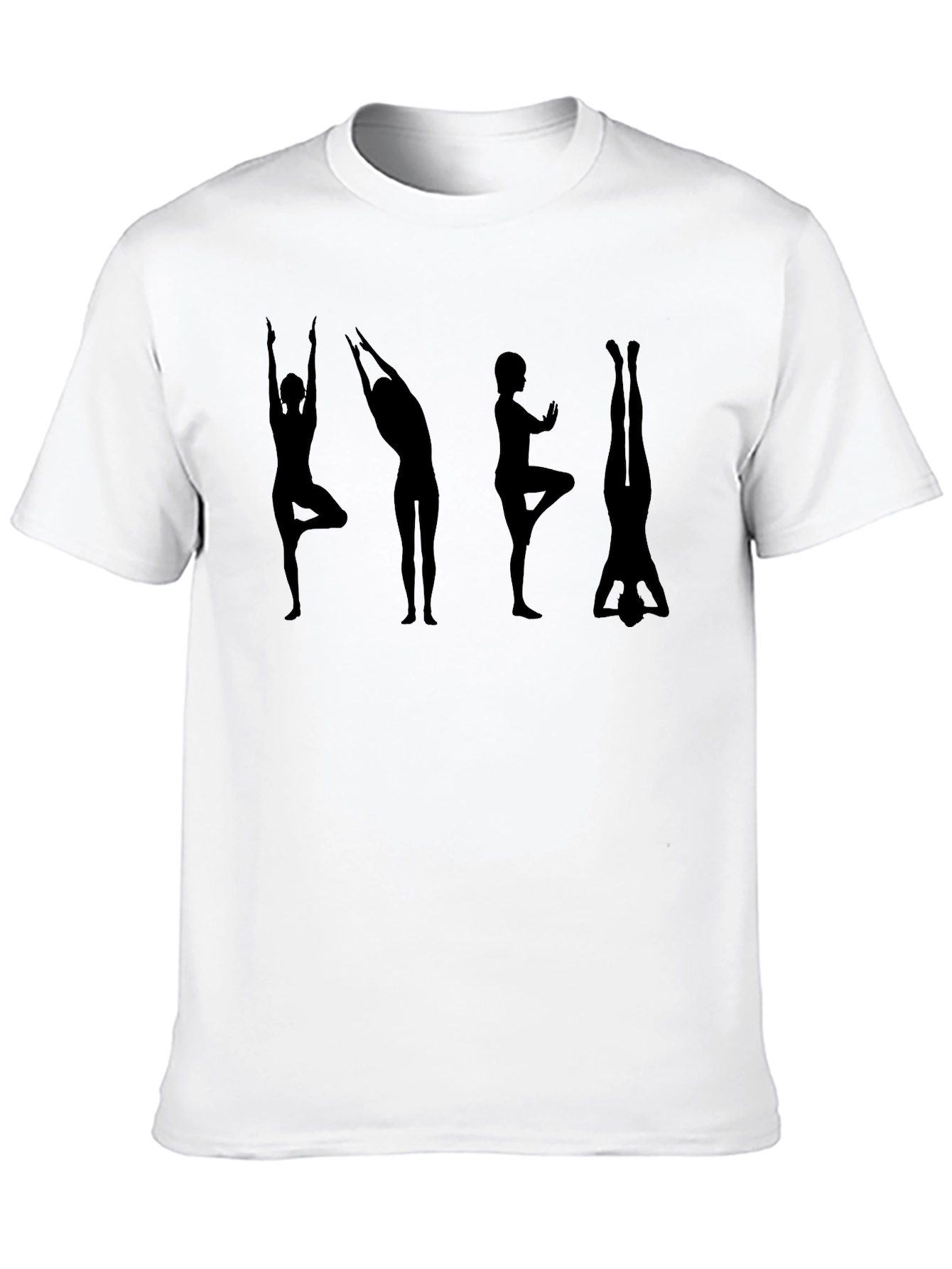 Yoga Pose Silhouette Black T-Shirt