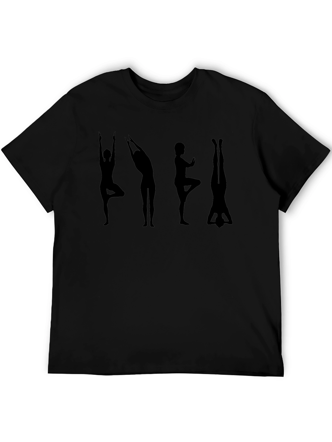 Yoga Pose Silhouette Black T-Shirt