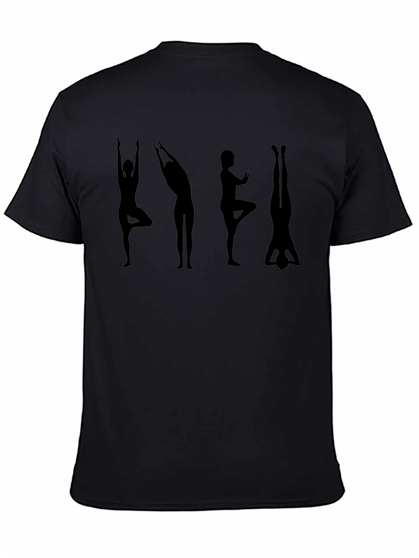 Yoga Pose Silhouette Black T-Shirt