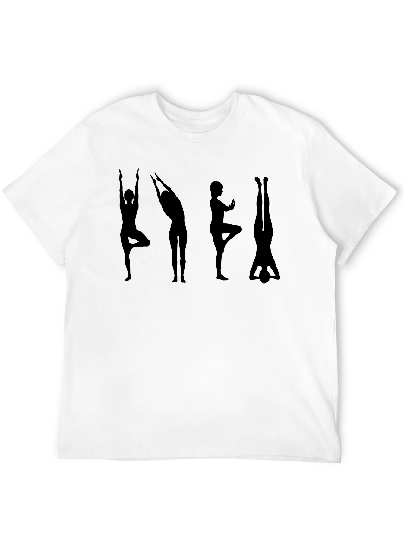 Yoga Pose Silhouette Black T-Shirt