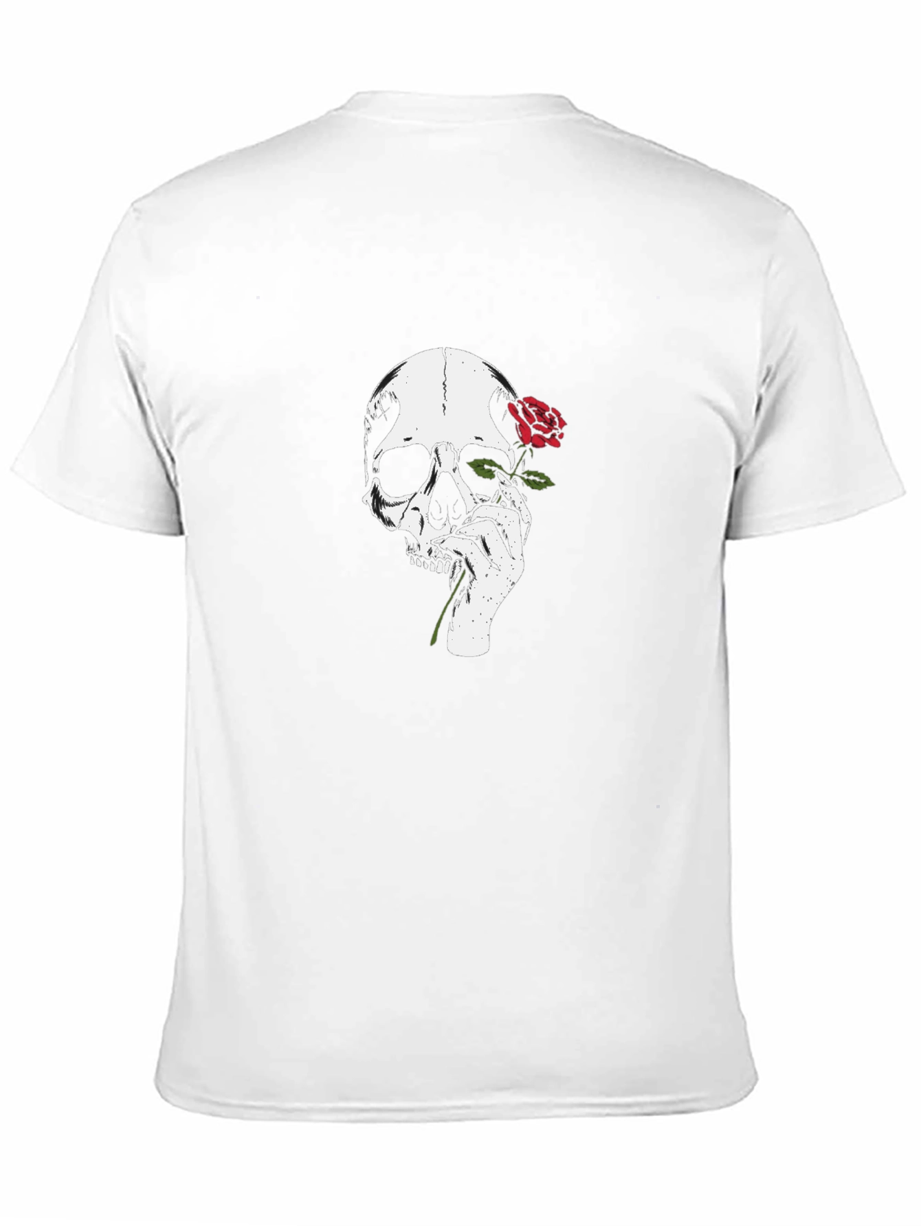 Skull & Rose Graphic Tee - Stylish Black T-Shirt