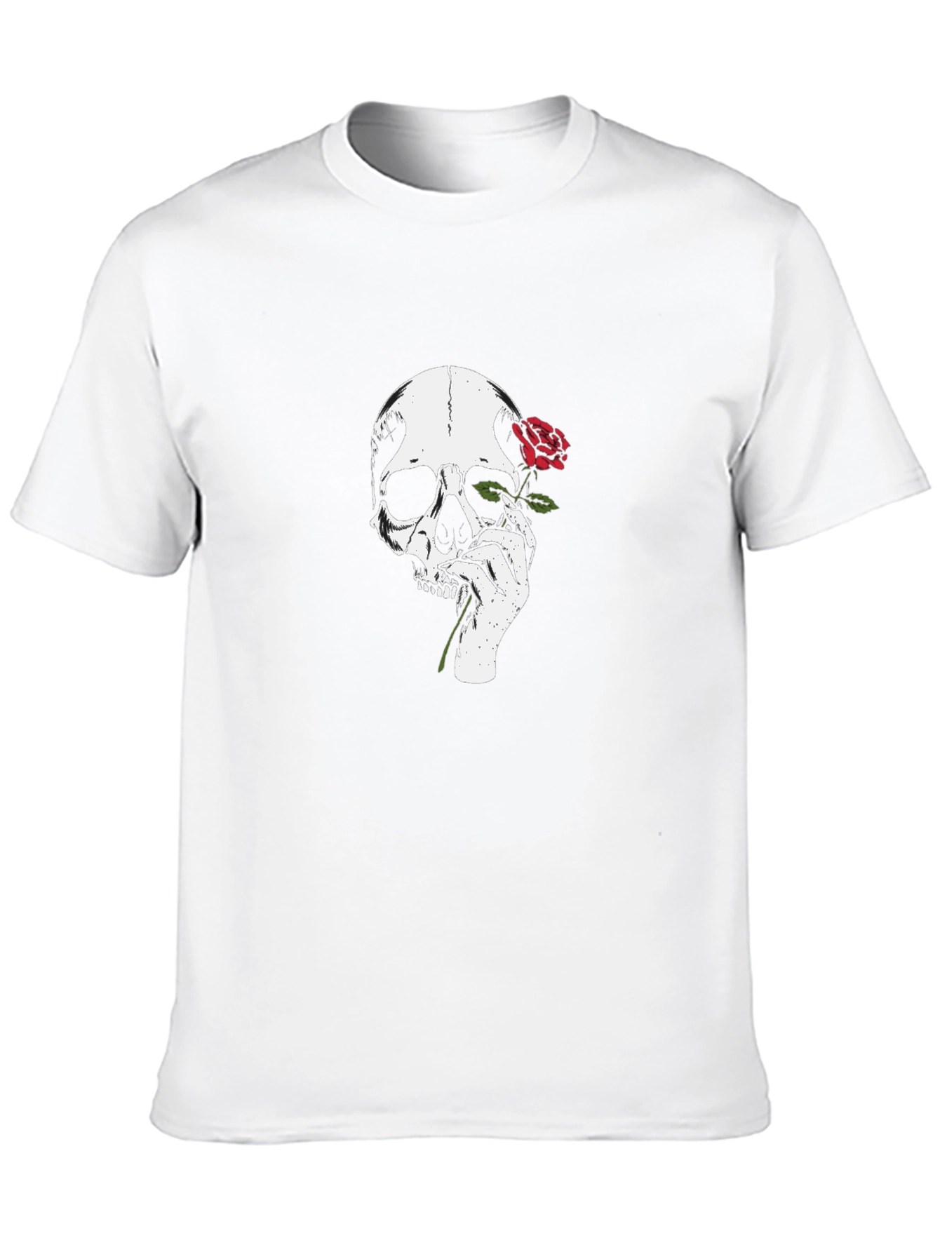 Skull & Rose Graphic Tee - Stylish Black T-Shirt
